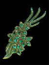 Britney Emerald Green Iron On & Sew On Rhinestones Belt Applique