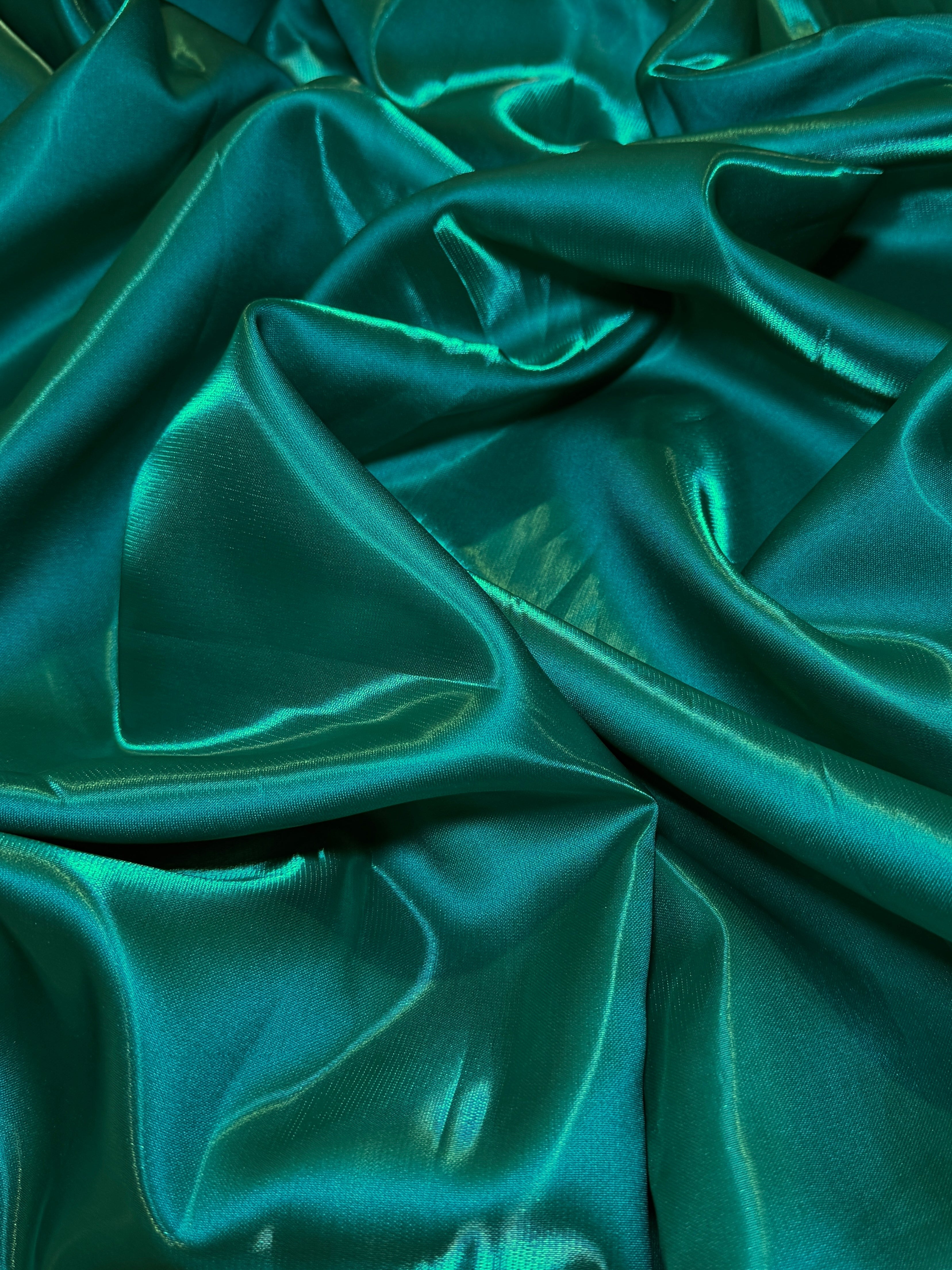 Emerald Green Liquid Bridal Satin, Luxury Silky Satin, Liquid Bridal Satin, Silky Satin, Premium Stretch Bridal Satin, Satin for Bride, Satin for Women, Satin in Low Price, Cheap Satin, Satin on Sale