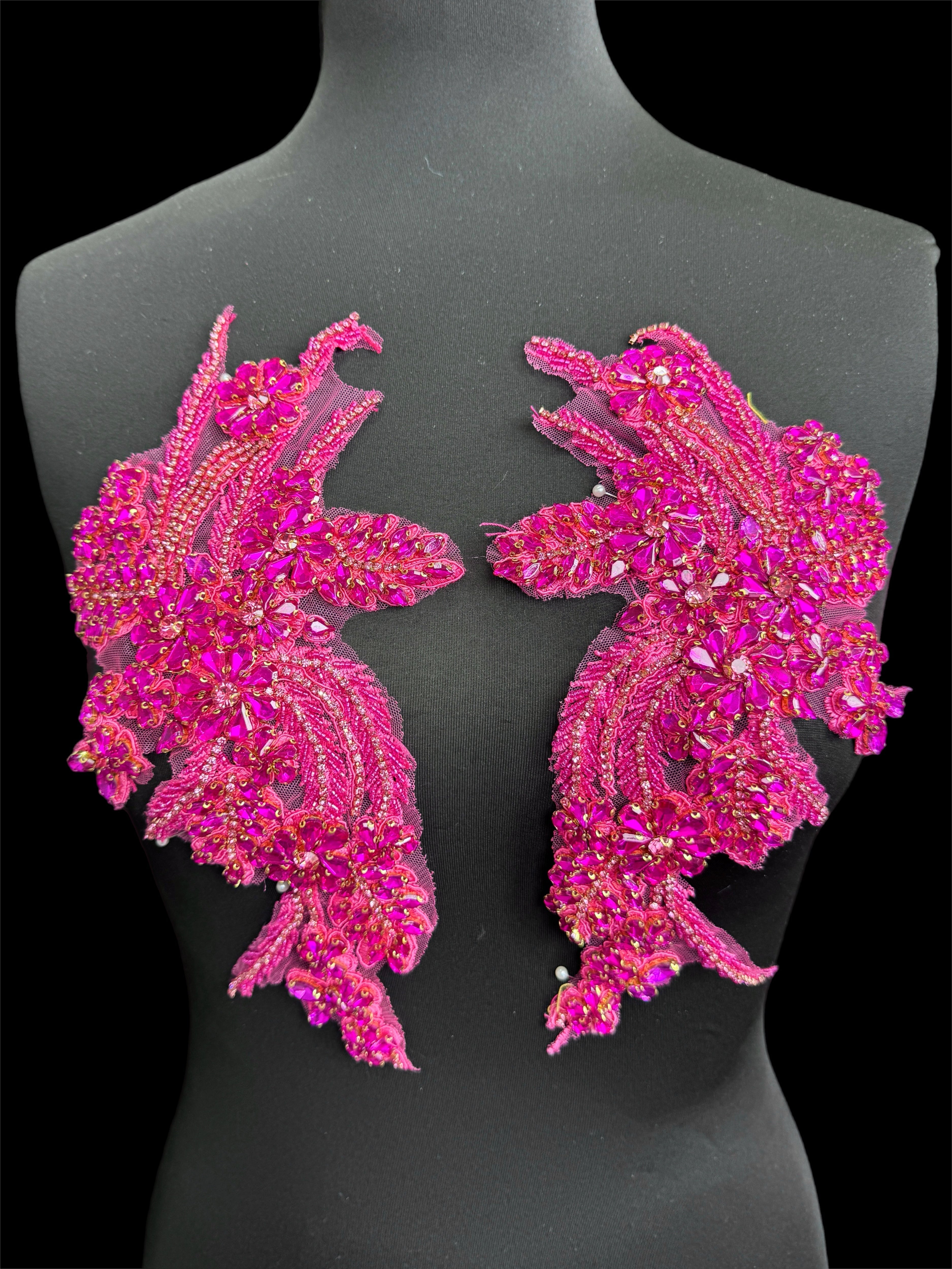 Gina fuchsia Rhinestones Applique, pink Rhinestones Applique, light pink Rhinestones Applique, dark pink Rhinestones Applique,