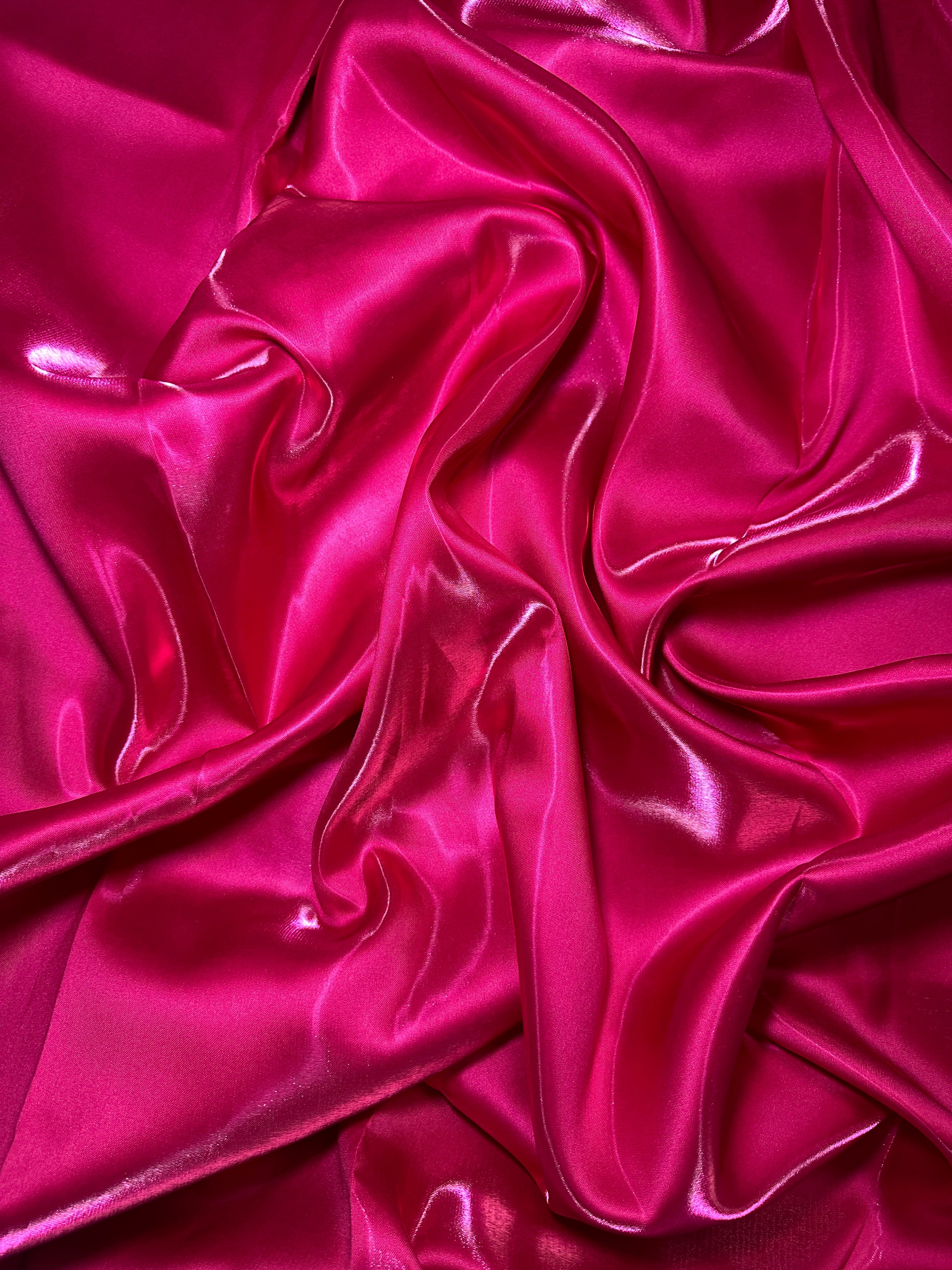 Fuchsia Liquid Satin, Luxury Silky Satin, Liquid Bridal Satin, Silky Satin, Premium Stretch Bridal Satin, Satin for Bride, Satin for Women, Satin in Low Price, Cheap Satin, Satin on Sale