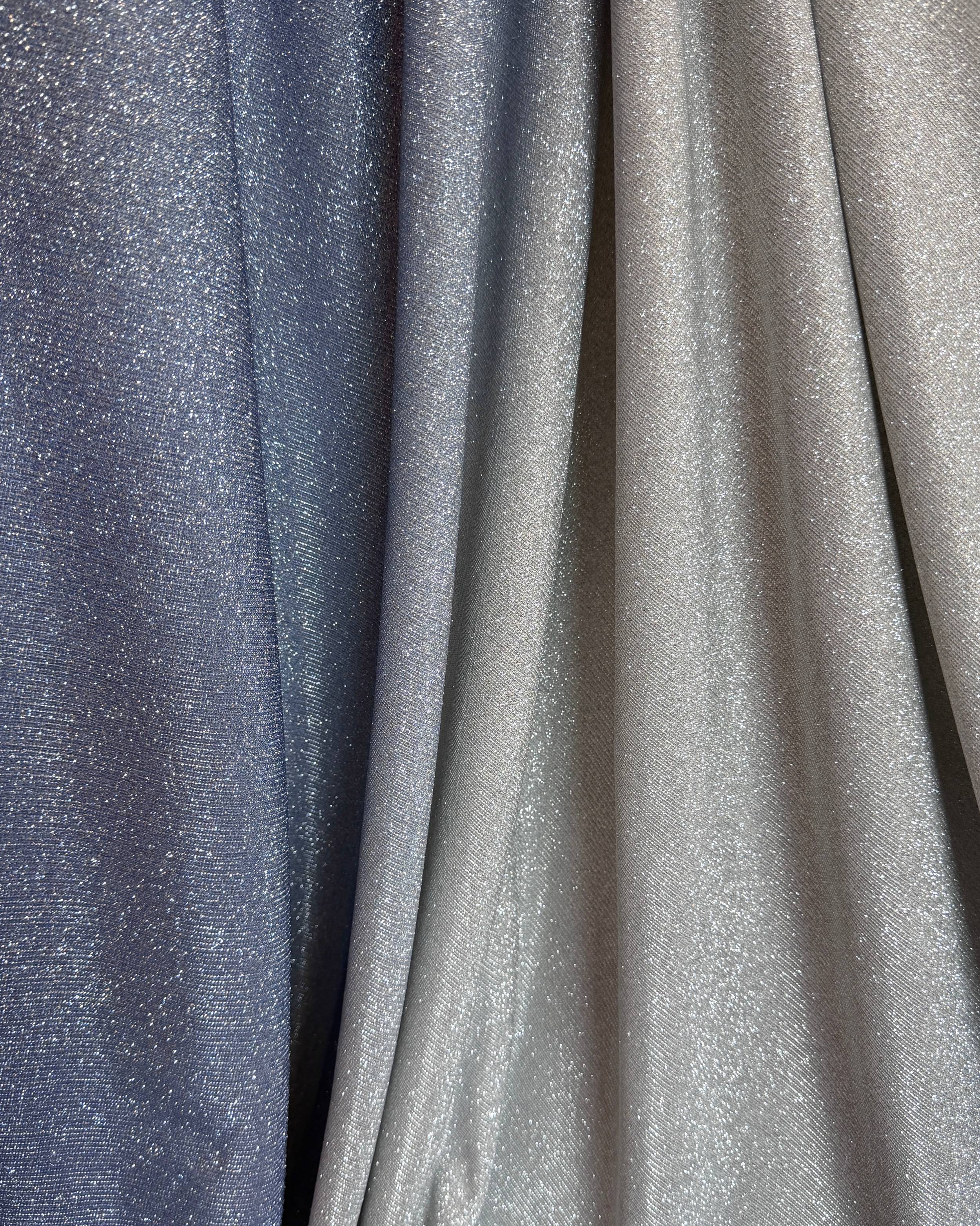 Blue Ombre Stretch Metallic Lurex, Glittery Fabric, Stretch Metallic Lurex, Sparkle Fabric, Lurex Fabric for Sale, All Way Stretch Lurex, Lurex for Leggings