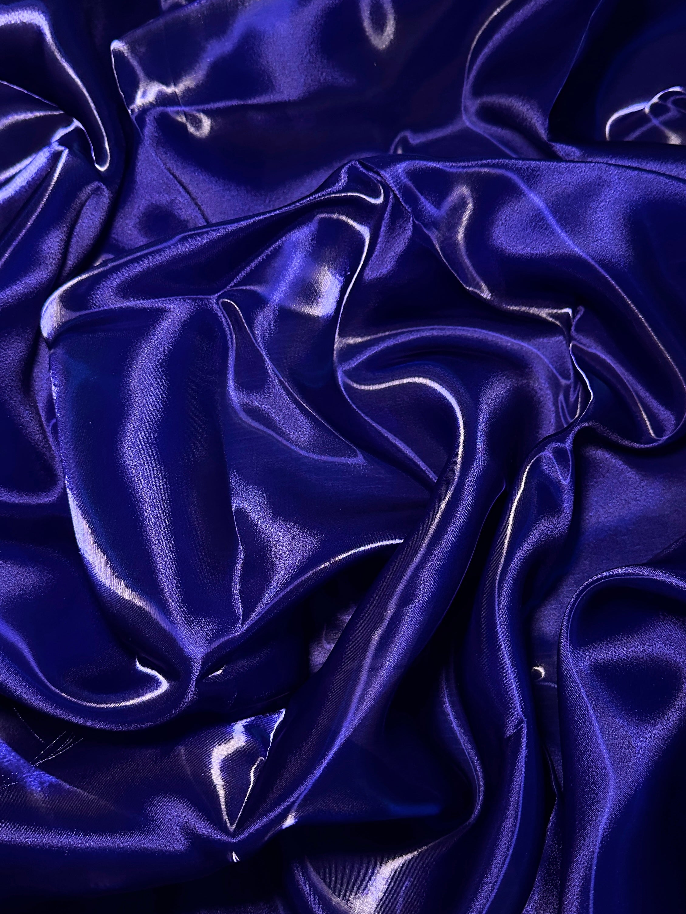 Sapphire Blue Liquid Shimmery Organza, Metallic Organza Fabric, Shiny Organza Cloth, Sheer Shimmer Organza, Glossy Organza Textile, Luxury Organza Fabric, Lightweight Shimmer Fabric