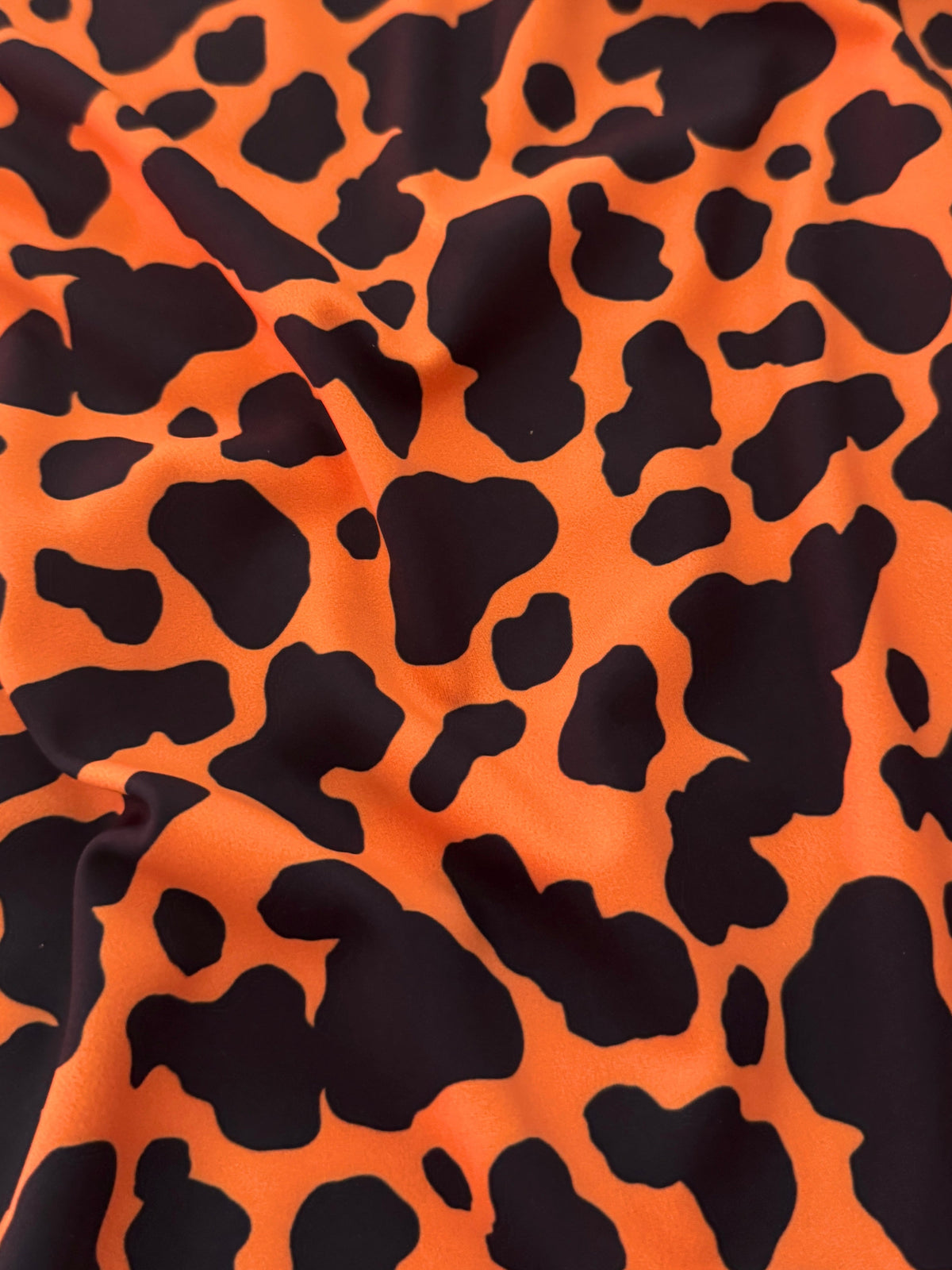 Orange Leopard Print Nylon Spandex, Halloween Spandex, Halloween Fabric, Spandex Fabric, Nylon Spandex, Stretch Fabric, 4 Way Stretch, Spooky Fabric