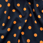 Orange on Black Polka Dot