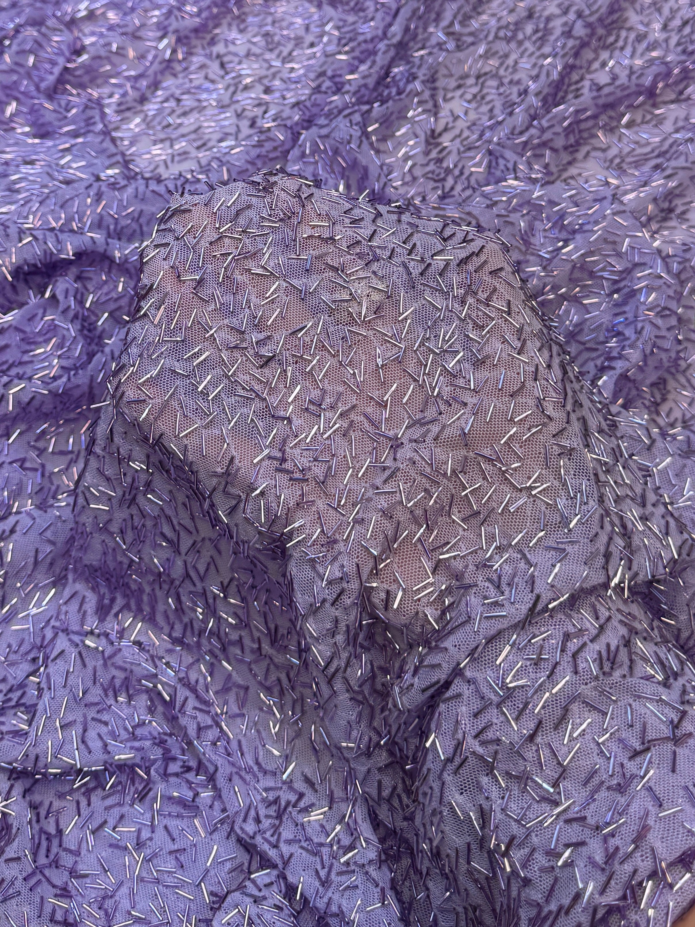 Bugle Beaded Stretch Mesh