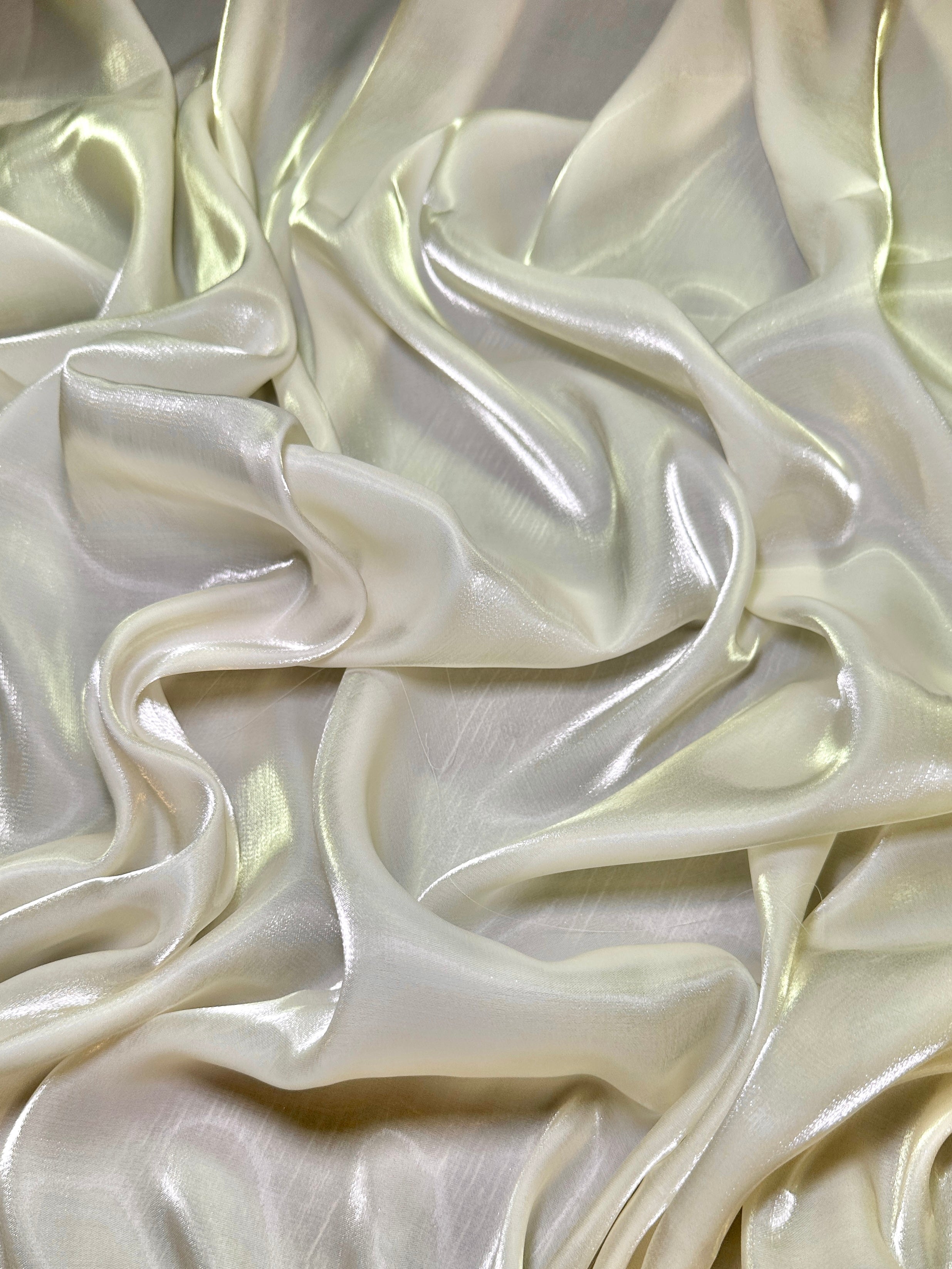 Ivory Water Liquid Shimmery Chiffon, Premium Glittery Chiffon, Wet Chiffon, Shimmery Chiffon, Fancy fabric, Luxurious liquid fabric, Chiffon for women