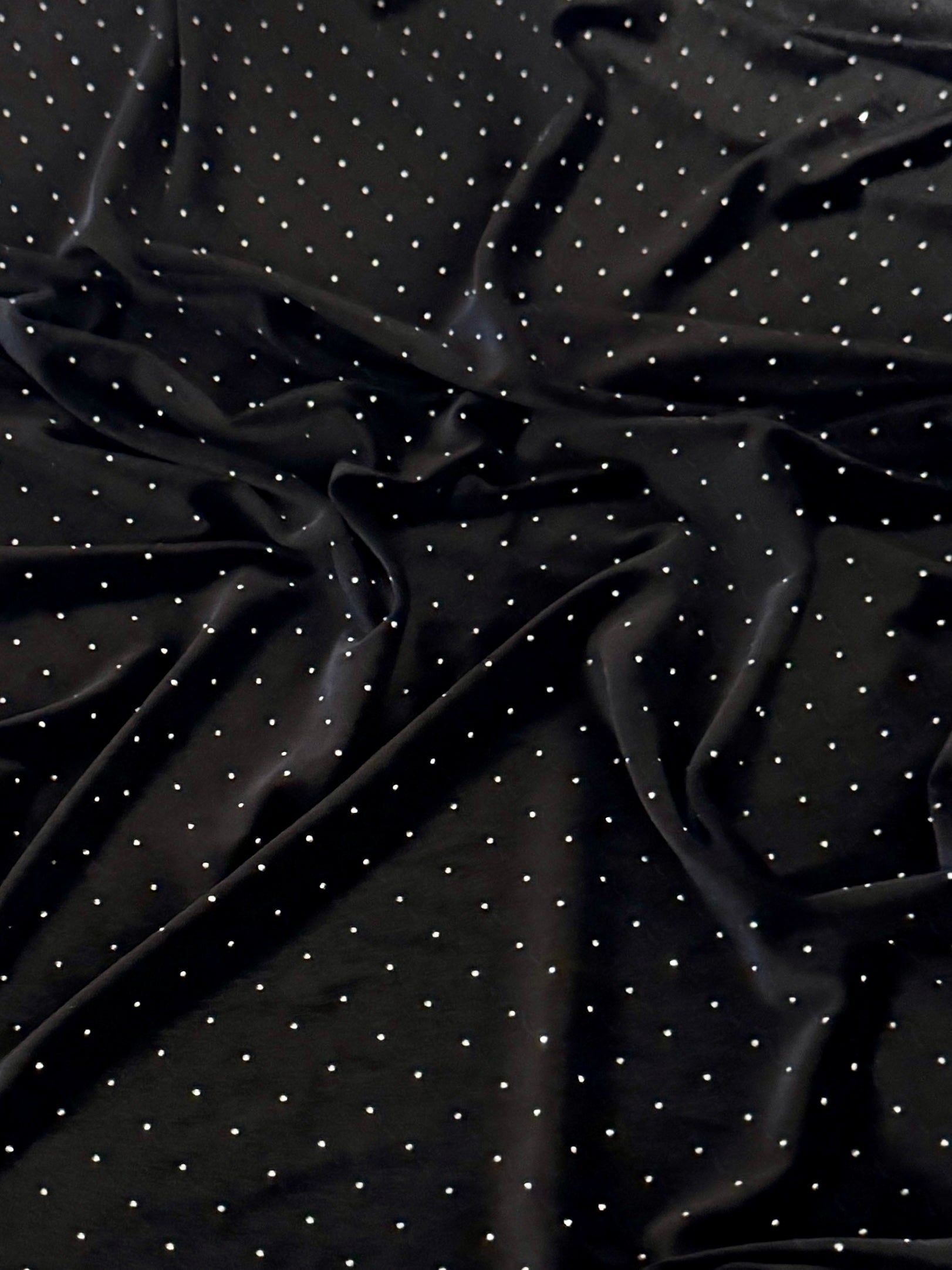Black Sturdust Rhinestone Beaded Stretch Velvet, Rhinestone Velvet, Beaded Velvet, Stretch Velvet, Velvet Fabric, Rhinestone Fabric, Beaded Fabric, Embellished Velvet, Embellished Fabric, Crystal Velvet
