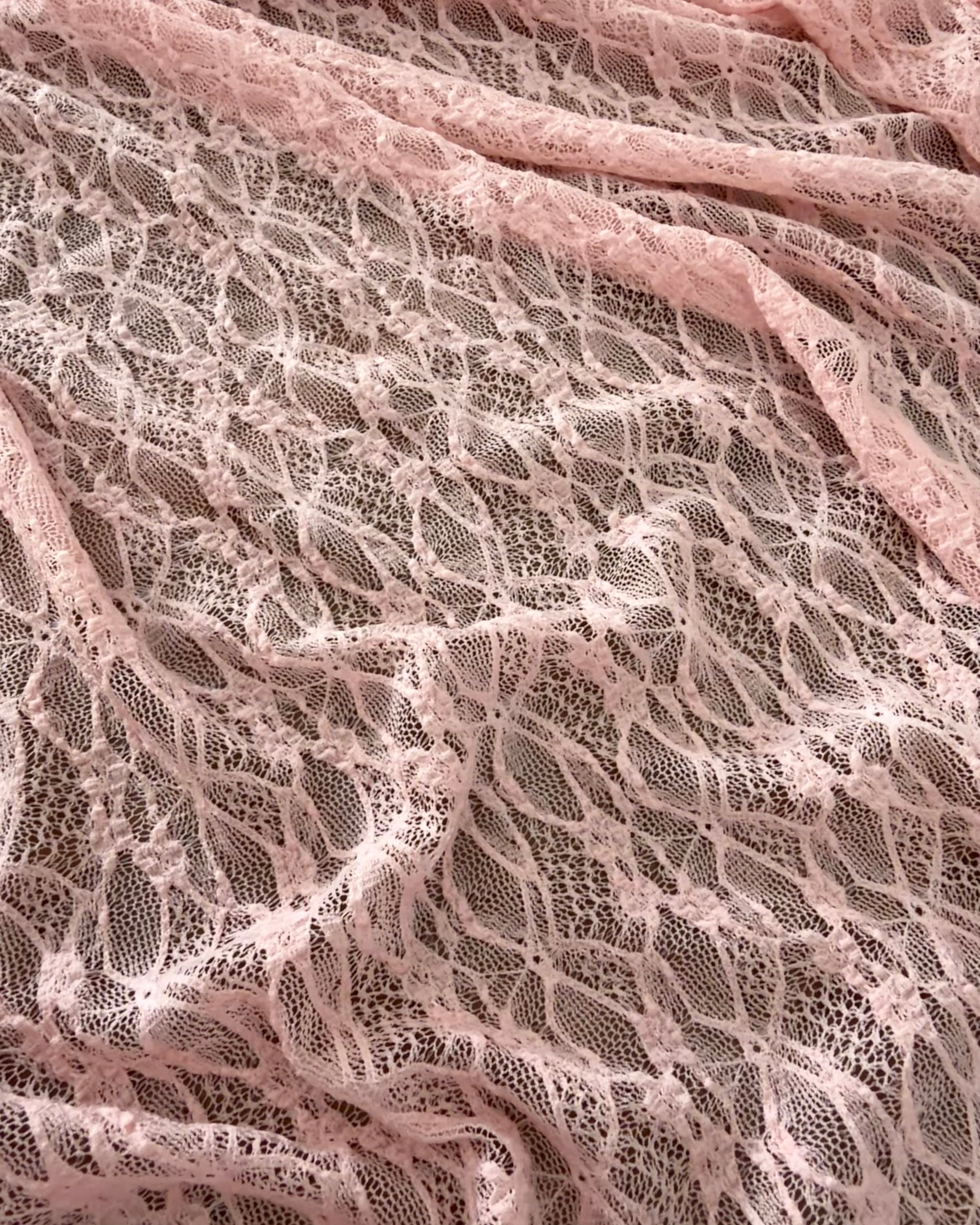 Dusty Rose Whisper Vine Stretch Chantilly Lace, Vine Lace Fabric, Stretch Lace Fabric, Sheer Lace Fabric, Eyelash Lace Fabric, Scalloped Lace Fabric, Floral Lace Fabric