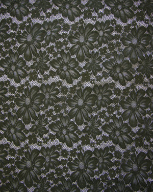 Olive Green Floral Chantilly Lace, Chantilly Lace Fabric, Floral Lace Fabric, Eyelash Lace Fabric, Scalloped Lace Fabric, Sheer Lace Fabric, Delicate Lace Fabric, Bridal Lace Fabric