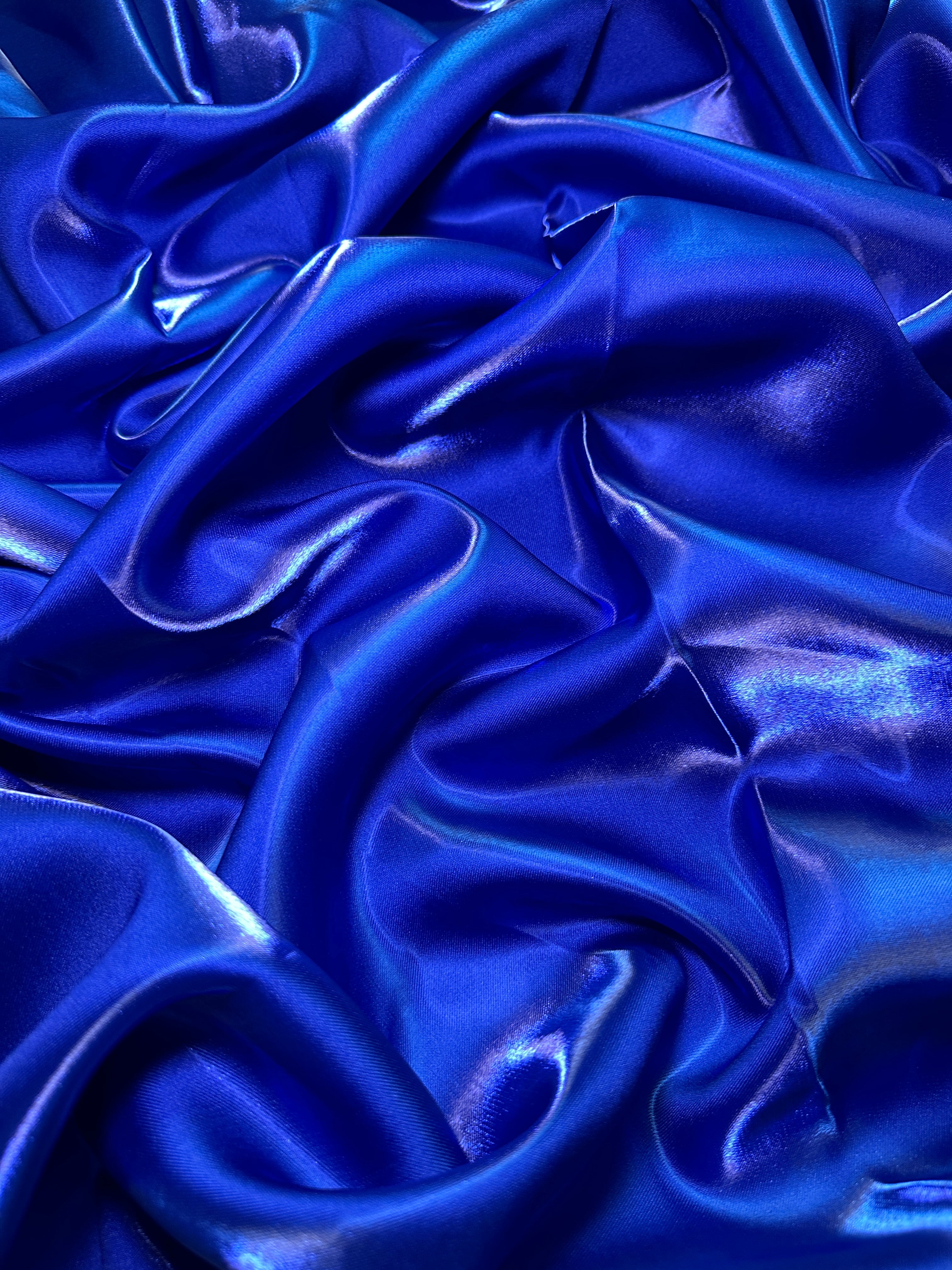 Royal Blue Liquid Bridal Satin, Luxury Silky Satin, Liquid Bridal Satin, Silky Satin, Premium Stretch Bridal Satin, Satin for Bride, Satin for Women, Satin in Low Price, Cheap Satin, Satin on Sale