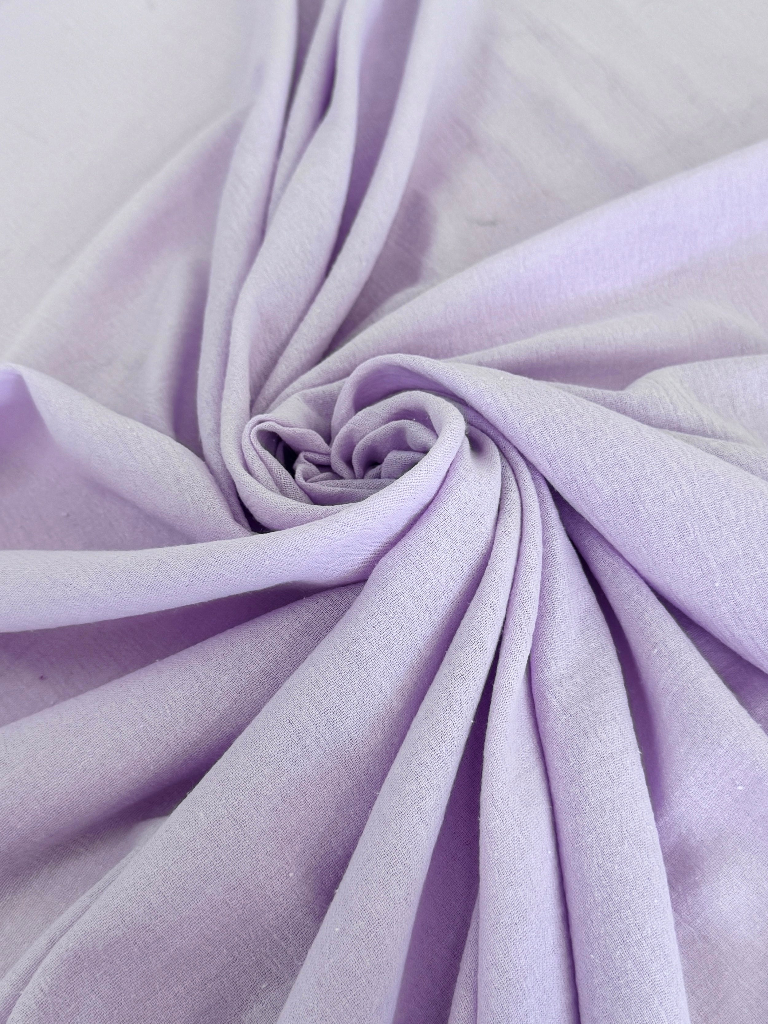 Lilac Cotton Gauze, Lilac Cotton, Organic cotton, Breathable fabric, Lightweight fabric,Fair trade cotton, Cotton yarn, Gauze fabric, Cotton fashion, Tie-dye fabric