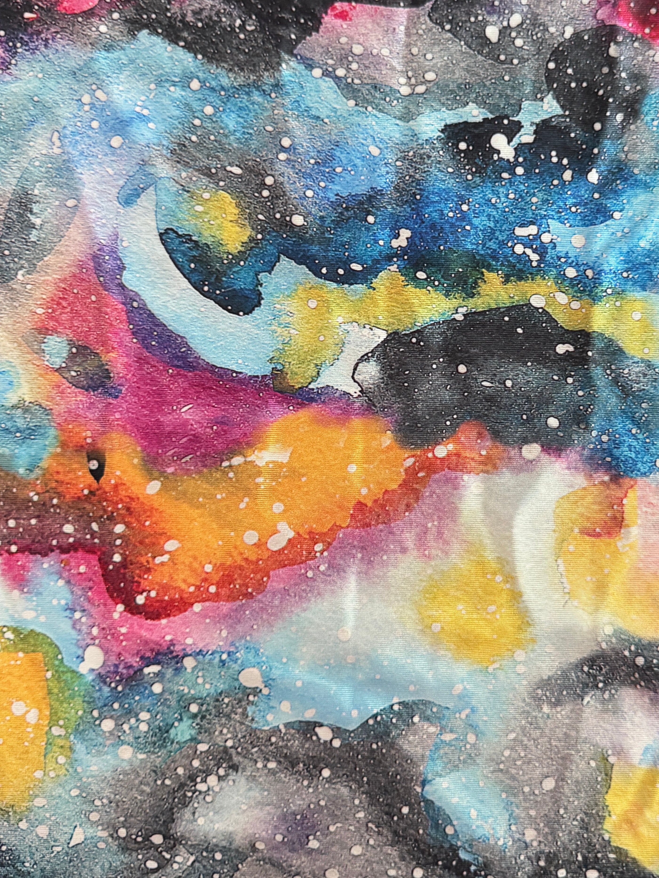 Watercolor Galaxy Splash Nylon Spandex, Nylon Spandex Print, Printed Spandex Fabric, Stretch Print Fabric, Printed Stretch Fabric, Spandex Print Fabric, Printed Fabric Stretch