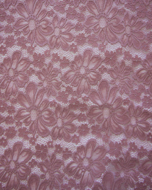 Mauve Floral Chantilly Lace, Chantilly Lace Fabric, Floral Lace Fabric, Eyelash Lace Fabric, Scalloped Lace Fabric, Sheer Lace Fabric, Delicate Lace Fabric, Bridal Lace Fabric