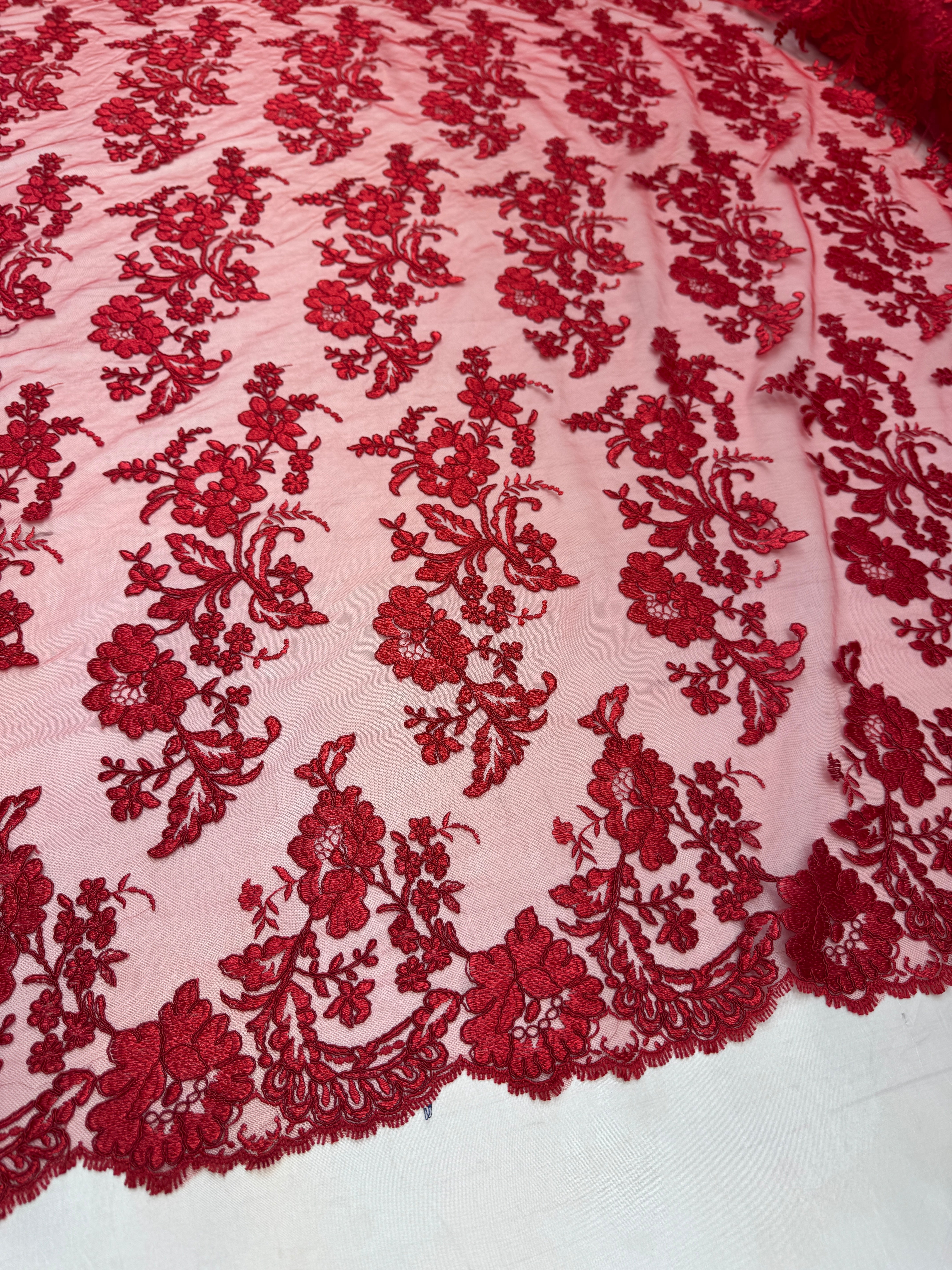 Romantic Bloom Embroidered Mesh Lace