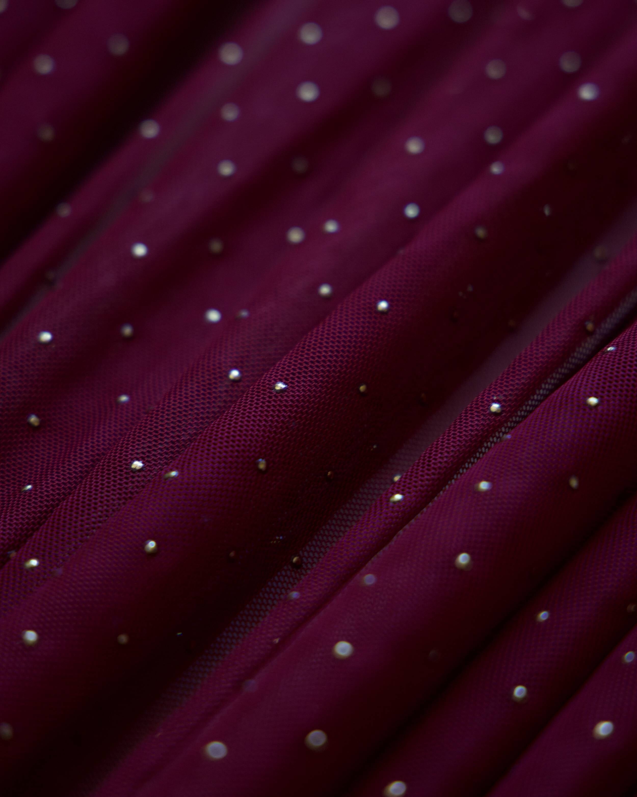 Burgundy & Gold Micro Stud Mesh, Rhinestone Mesh Fabric, Stretch Mesh Fabric, Studded Mesh, Crystal Mesh Fabric, Sparkle Mesh, Sheer Stretch Mesh, Bling Mesh Fabric
