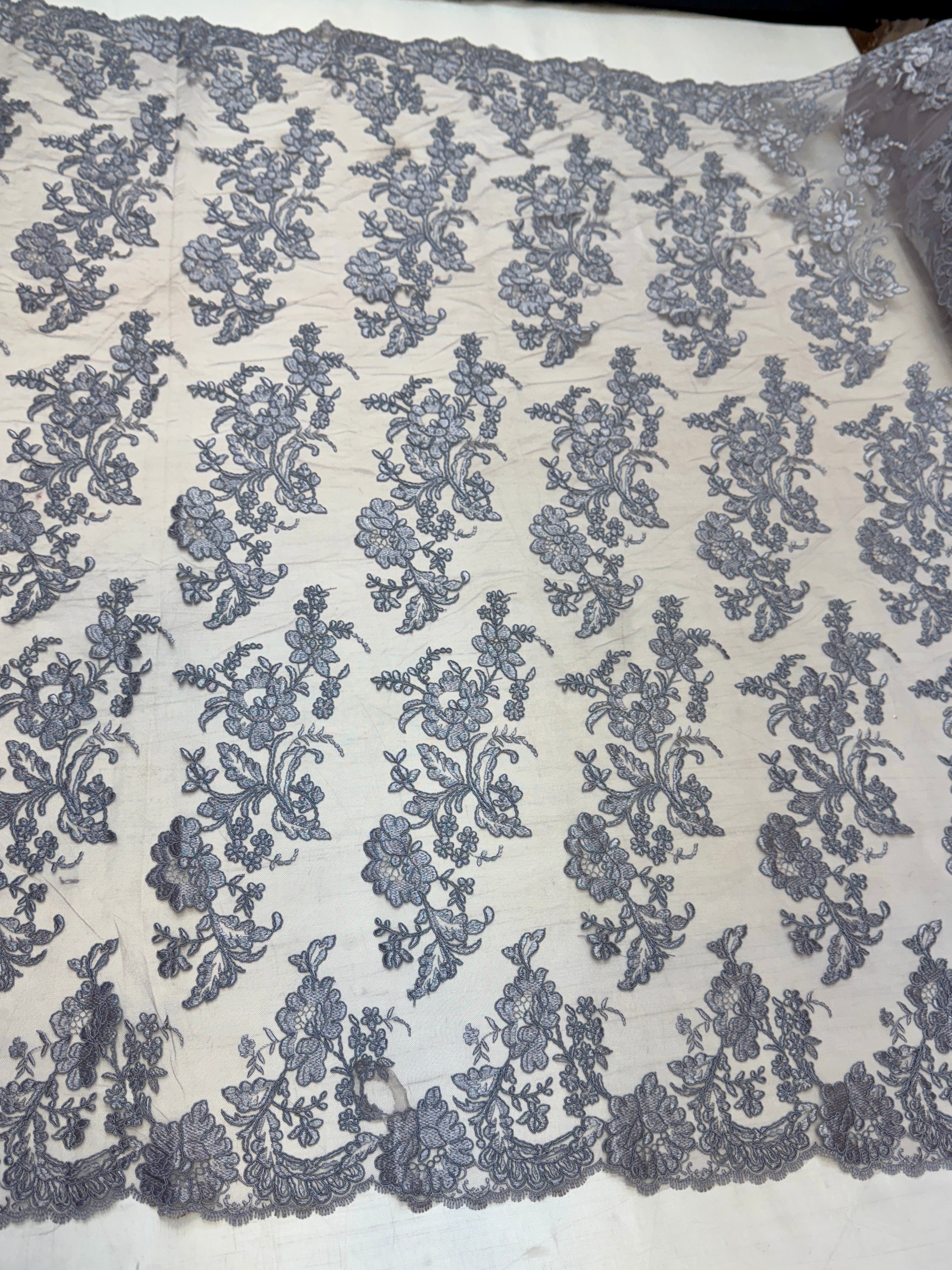 Romantic Bloom Embroidered Mesh Lace