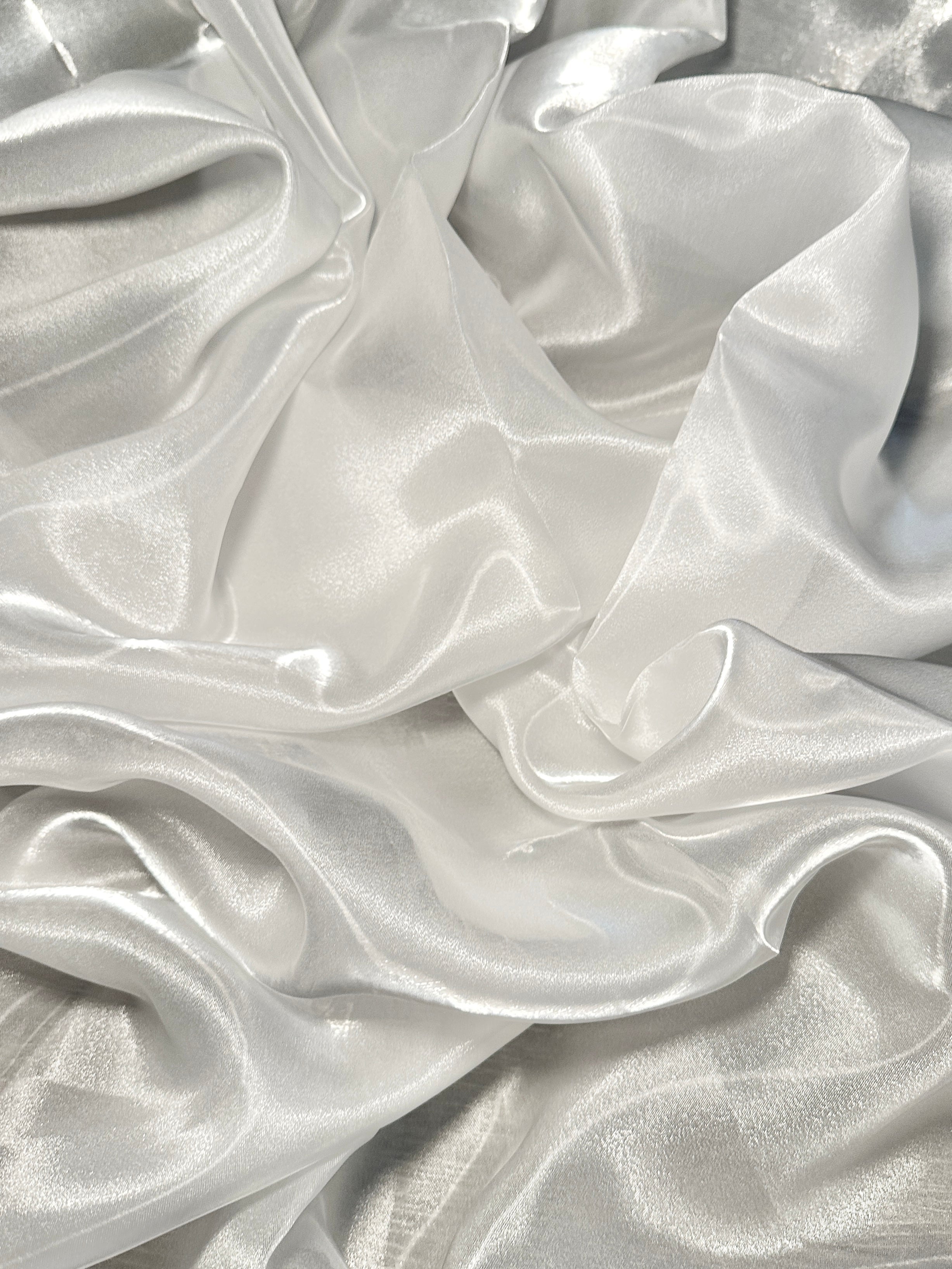 White Liquid Shimmery Liquid Organza, Metallic Organza Fabric, Shiny Organza Cloth, Sheer Shimmer Organza, Glossy Organza Textile, Luxury Organza Fabric, Lightweight Shimmer Fabric