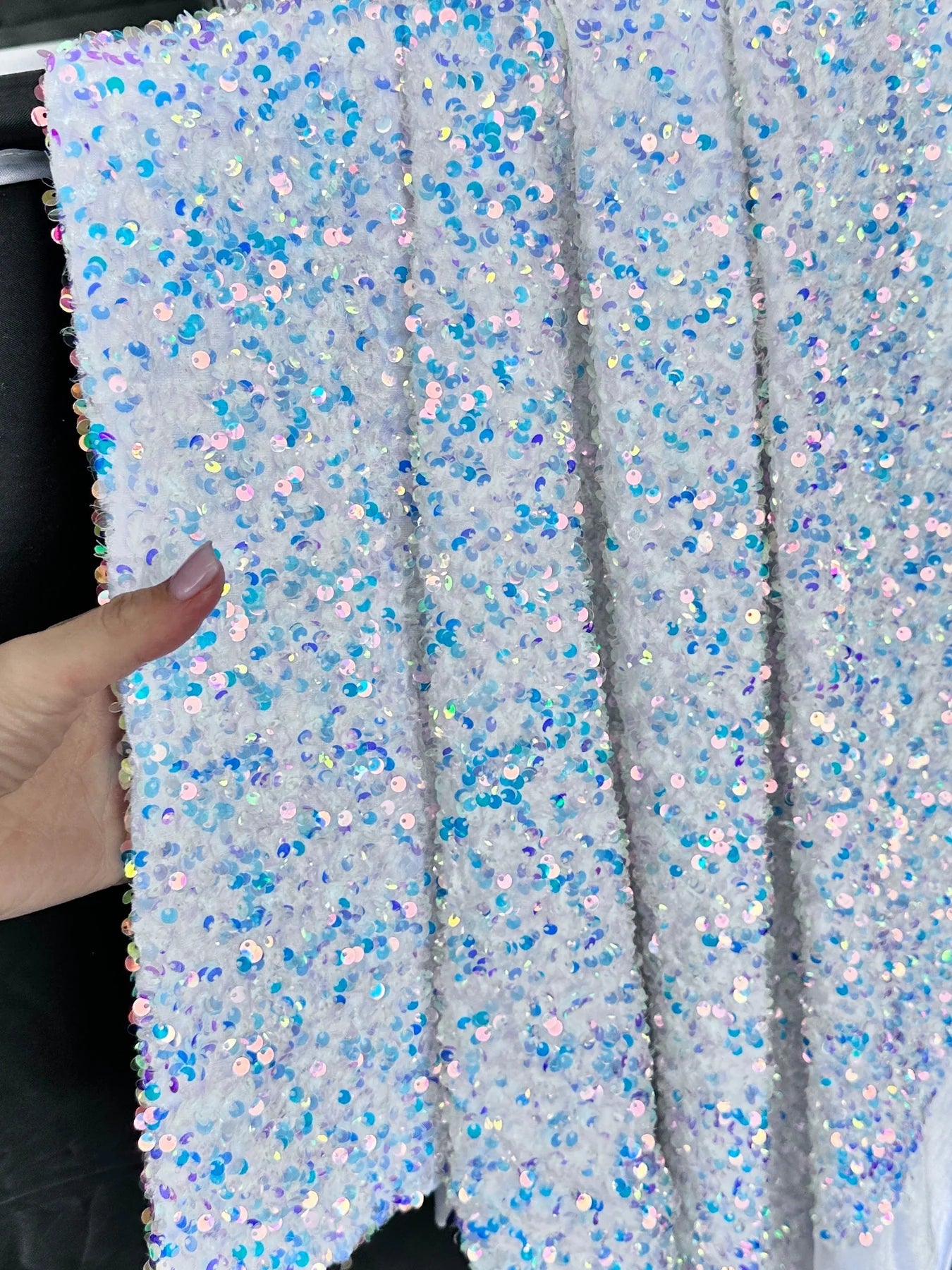 Iridescent Sequin on Velvet