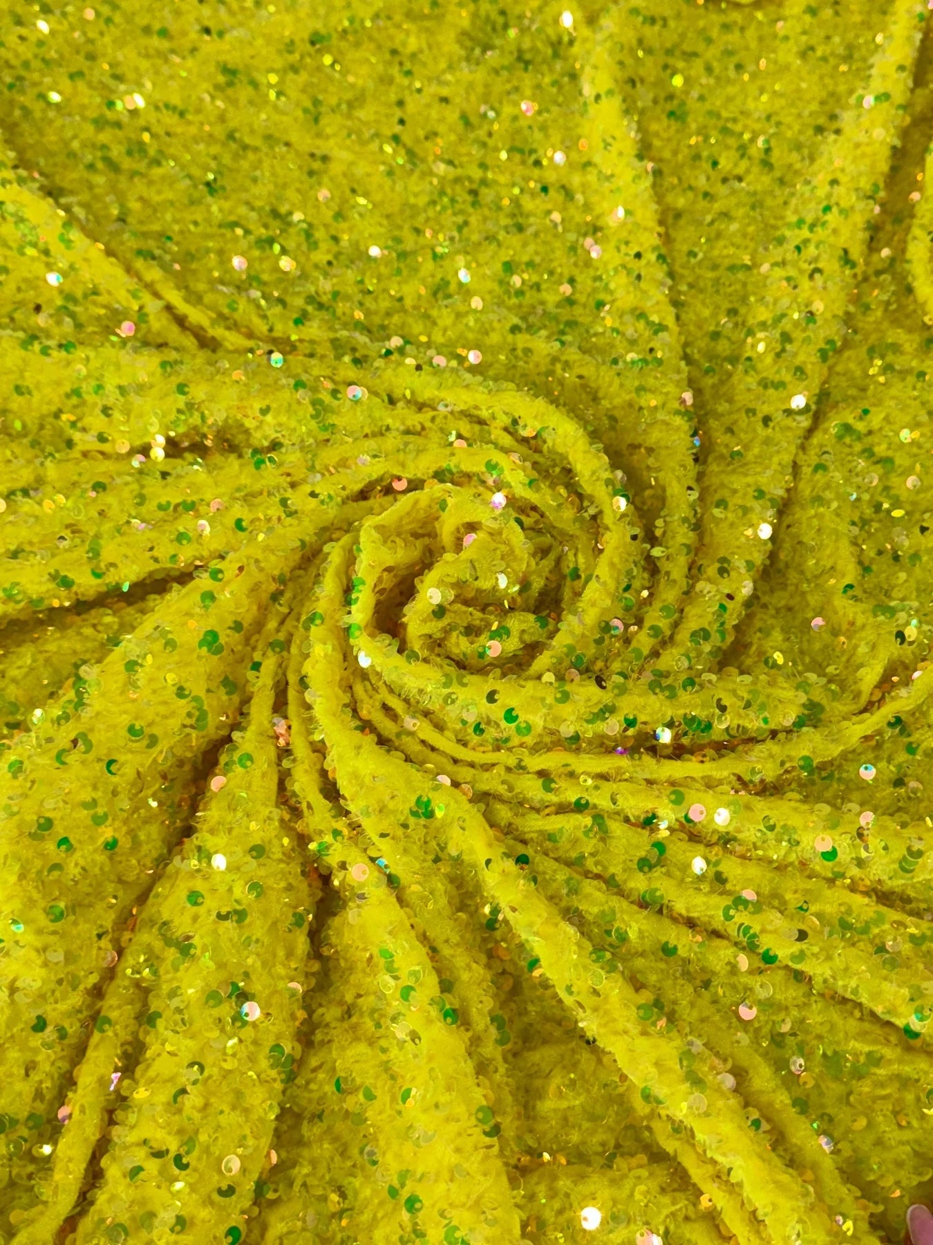 Iridescent Sequin on Velvet