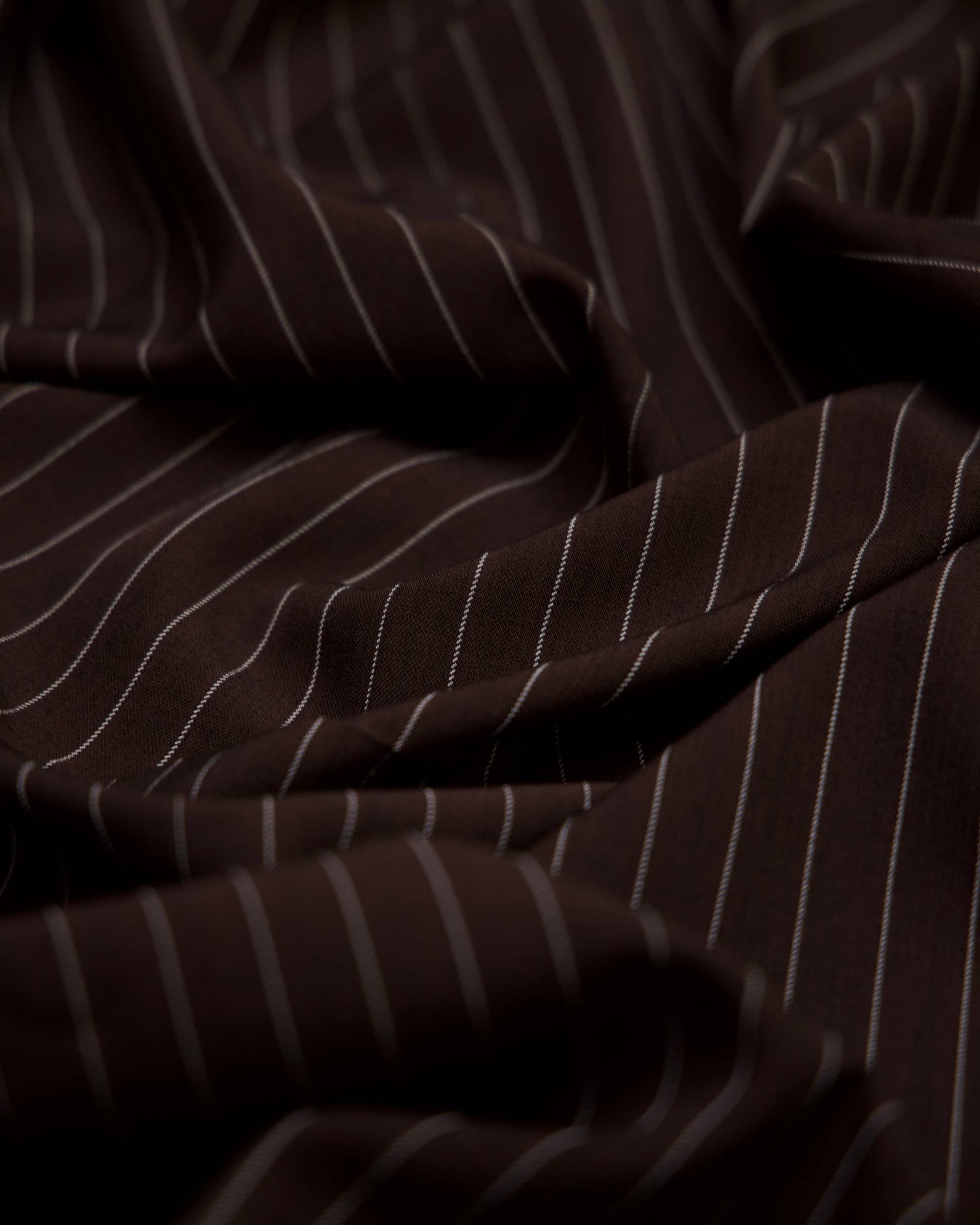 Brown Tailored PIN Stripe Suiting, PIN Stripe Suiting, Pinstripe Suiting Fabric, Suiting Fabric, Stripe Suiting Fabric, Tailored Fabric, Mens Suiting Fabric, Womens Suiting Fabric