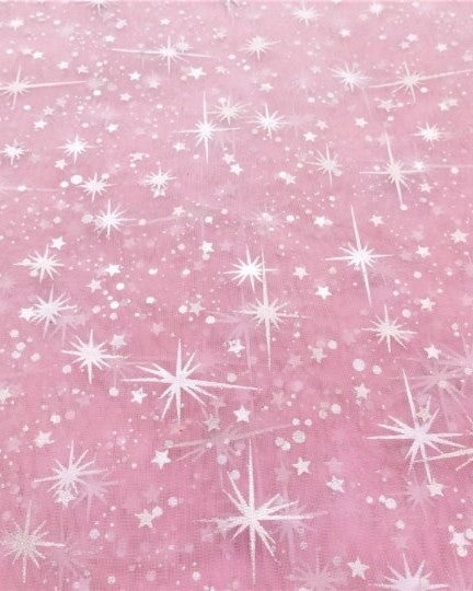 Pink Shooting Star Organza