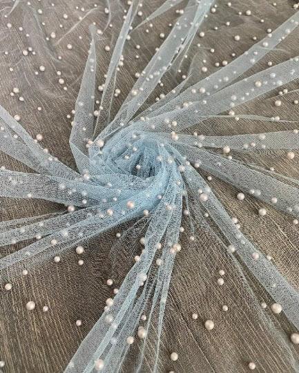 Baby Blue Pearl Tulle