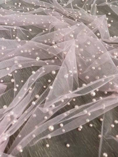 Handmade Baby Pink regular Pleated Tulle Fabric by the Yard, Pleated Tulle Mesh  Fabric for Sewing DIY Wholesale 3m Width 