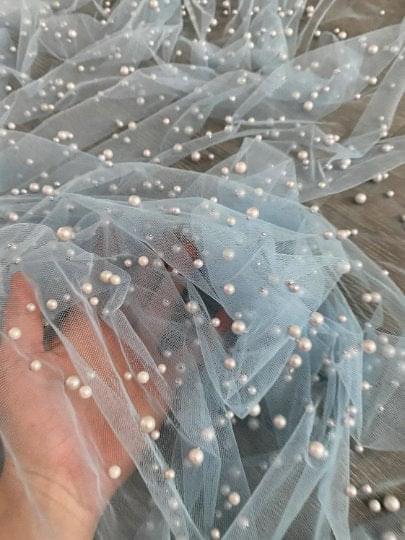 Baby Blue Pearl Tulle