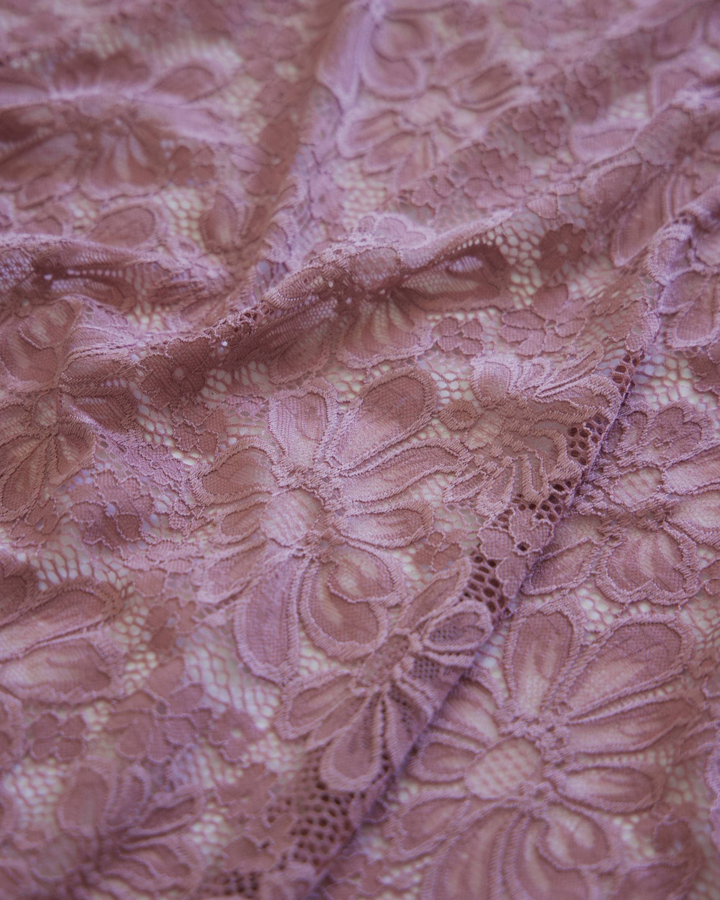 Mauve Floral Chantilly Stretch Lace Mesh, Floral Lace Fabric, Floral Lace Mesh, Chantilly Lace Fabric, Sheer Lace Fabric, Stretch Lace Fabric, Lace Mesh Fabric