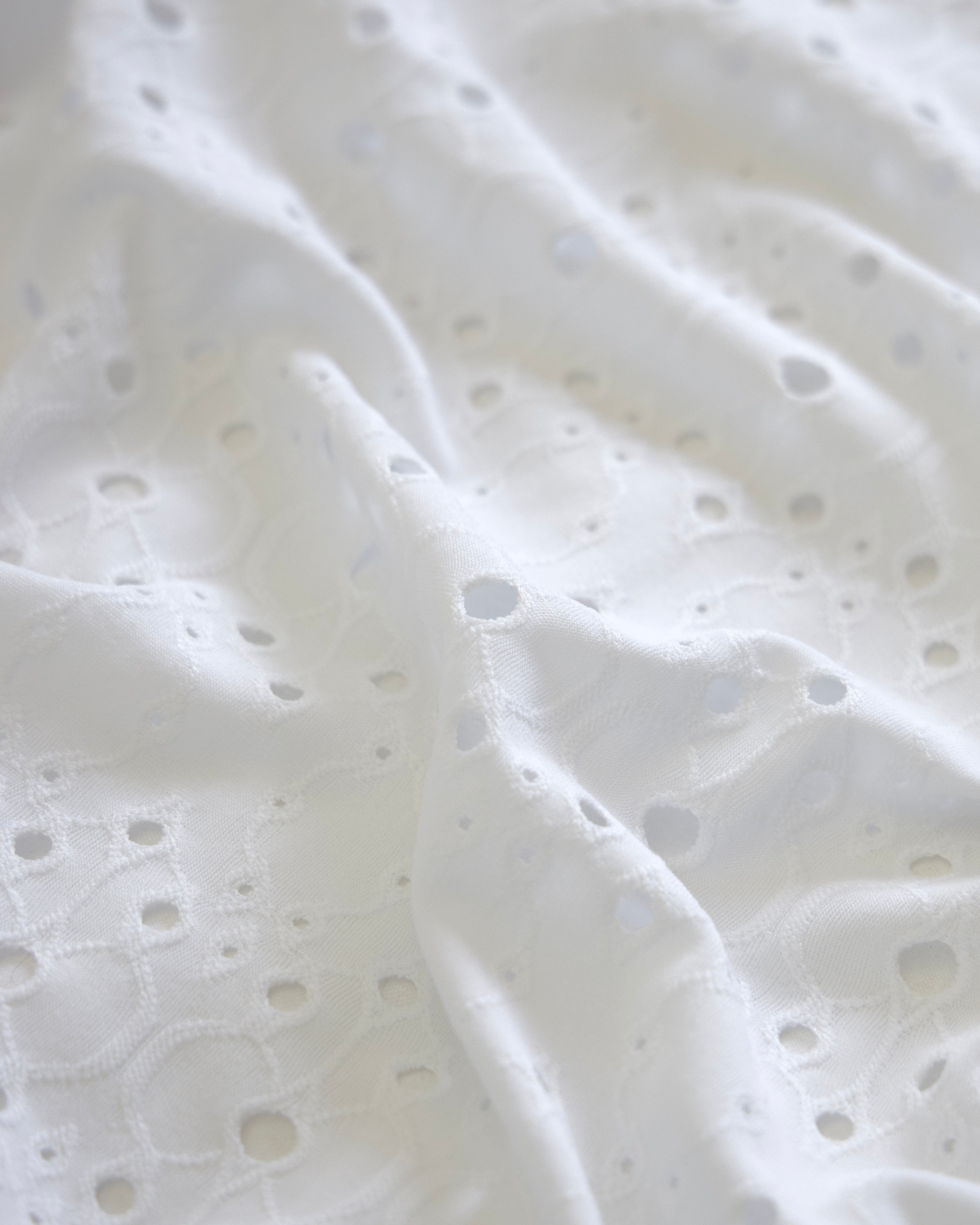 White 4 Way Stretch Eyelet Jacquard Knit, Eyelet Jacquard Knit Fabric, Stretch Eyelet Fabric, Jacquard Knit Fabric, Textured Knit Fabric, Breathable Knit Fabric