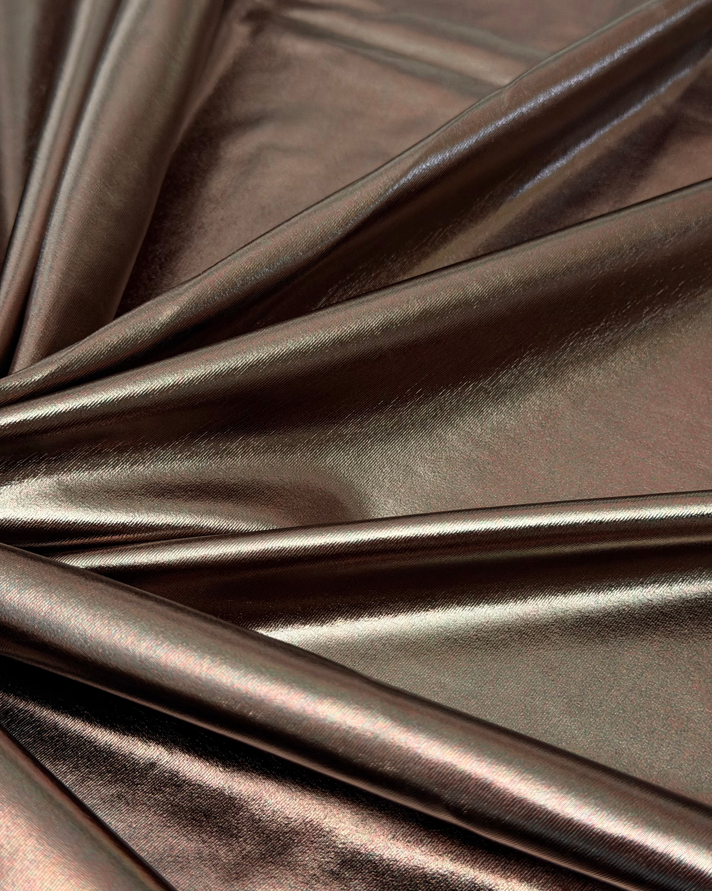 Bronze Havana Foiled Spandex, Foiled Spandex Fabric, Metallic Spandex Fabric, Shiny Spandex Fabric, Foil Stretch Fabric, Shimmer Fabric, Hologram Spandex