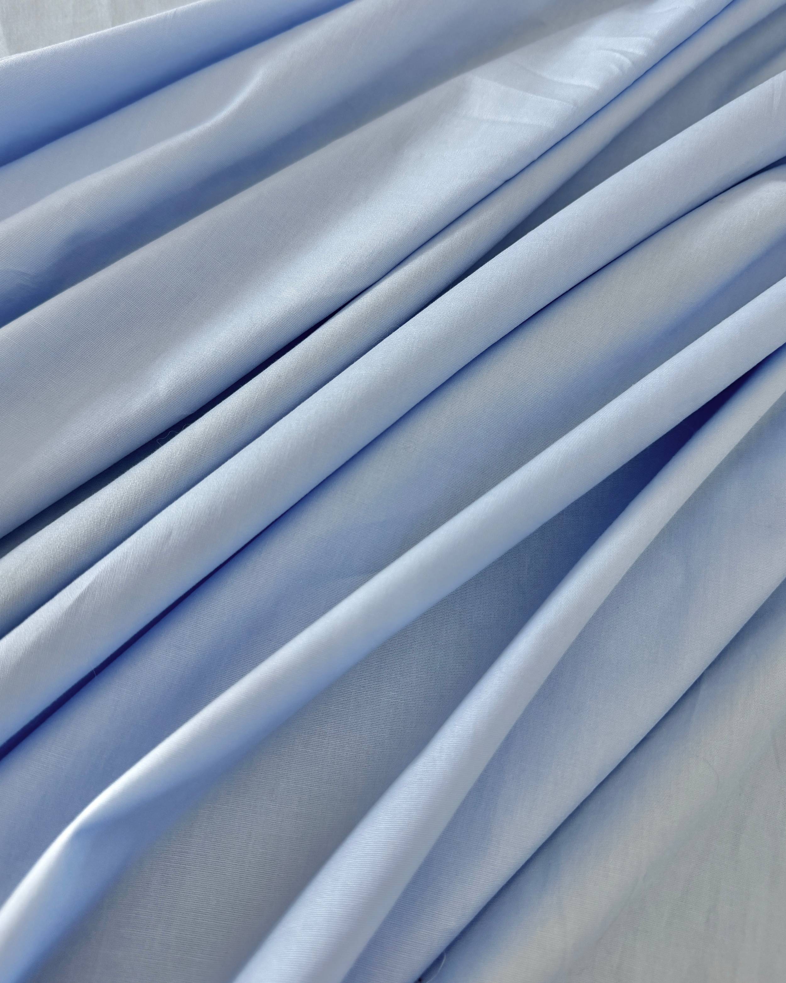 Light Blue Bare Soft Cotton, Cotton Spandex Fabric, Soft Cotton Fabric, Bare Soft Cotton, Stretch Cotton Fabric, Breathable Cotton Fabric, Lightweight Cotton Fabric