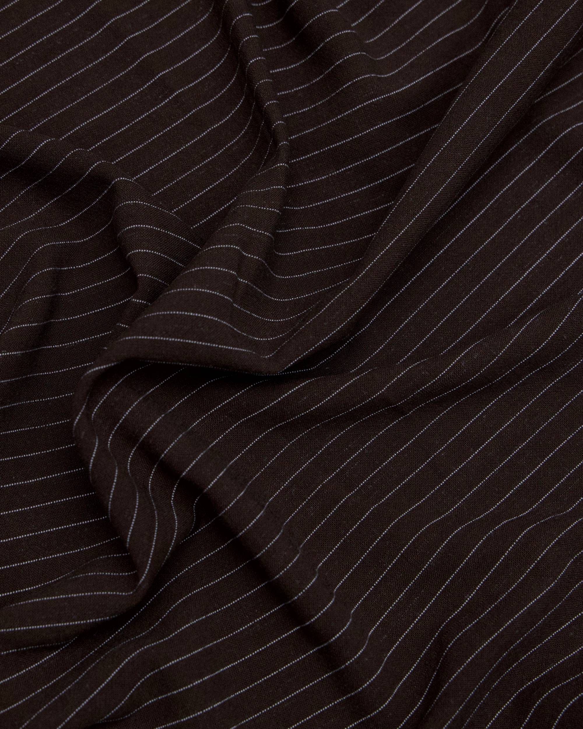 Chocolate Brown Resort Pinstripe Linen Blend, Pinstripe Fabric, Resort Wear Fabric, Linen Rayon Blend, Striped Linen Fabric, Tailored Fabric, Lightweight Suiting Fabric, Breathable Linen Fabric