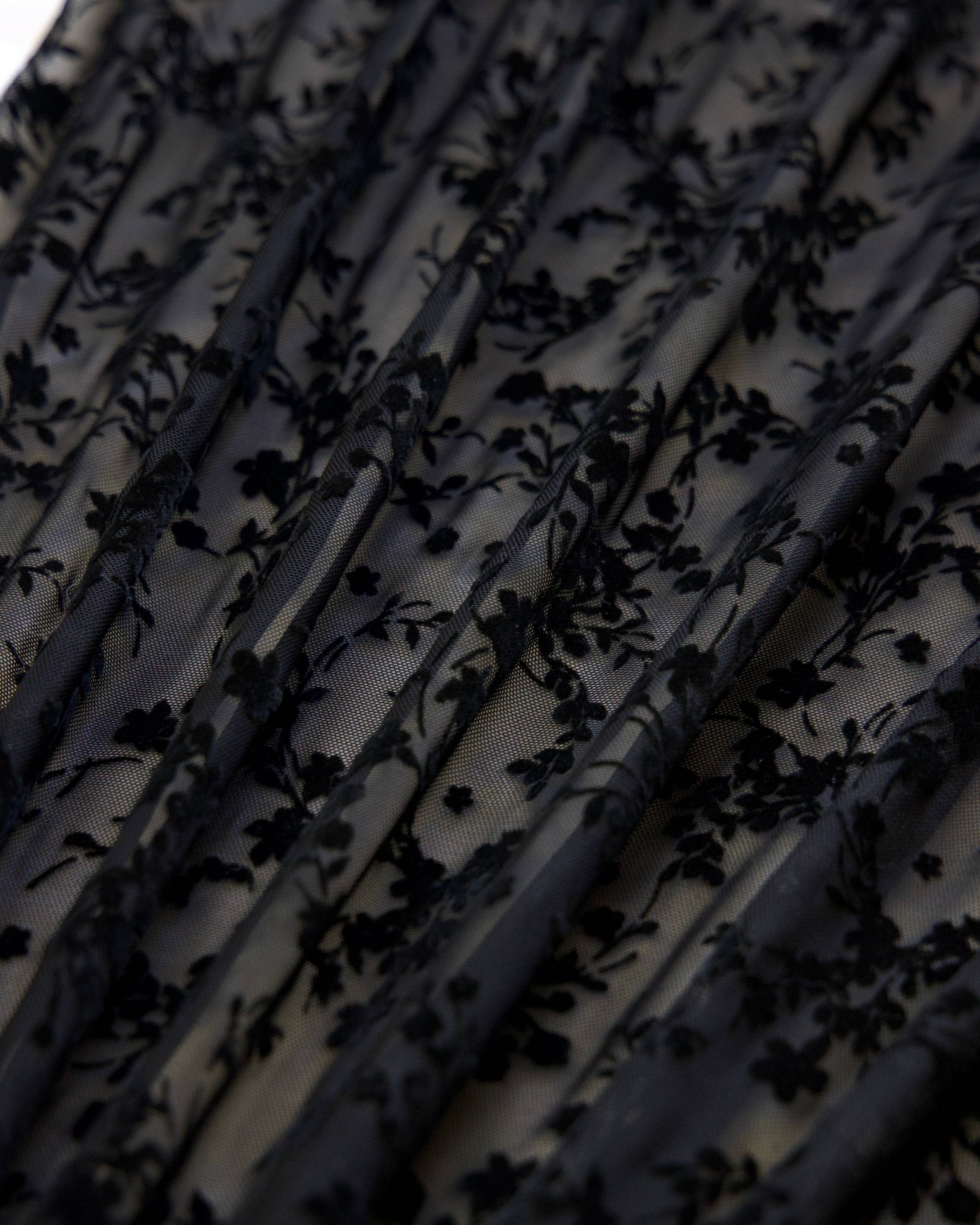 Black Velvet Flowers On Black Mesh, Floral Mesh Fabric, Velvet Flower Fabric, Black Mesh Fabric, Embroidered Mesh Fabric, Sheer Floral Fabric, Velvet Embroidery Fabric