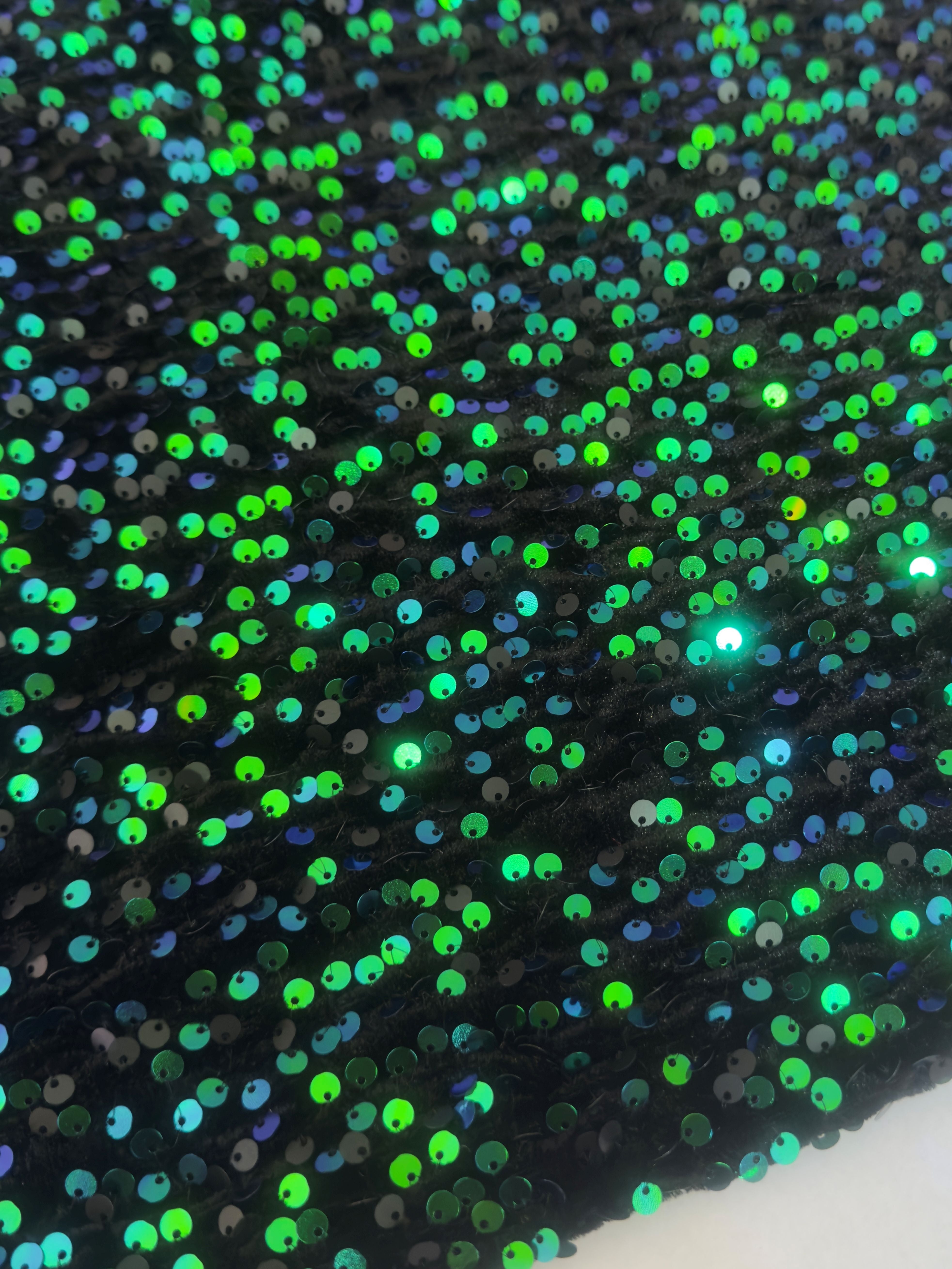 Kelly Green Sequins Velvet, Sequins Velvet, Stretch Sequin Mesh, Stretch Sequin velvet for woman, Stretch Sequin velvet for bride, Stretch Sequin velvet on discount, Stretch Sequin velvet online