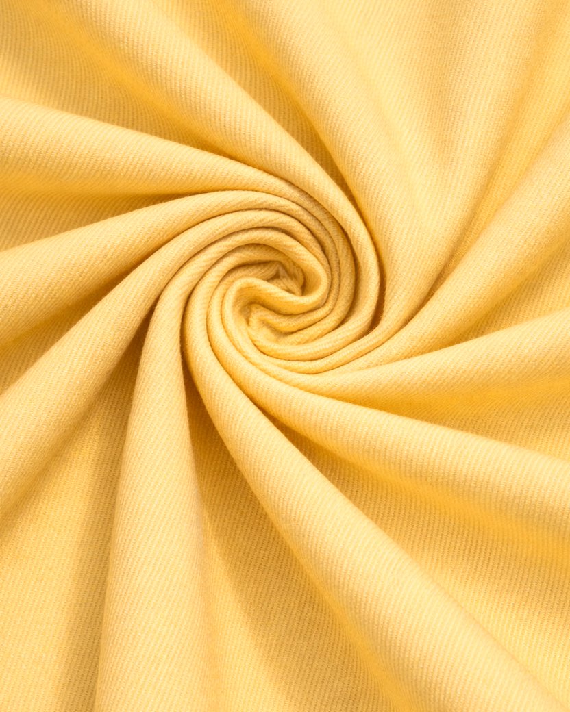 Banana Yellow Denim Look Stretch Twill