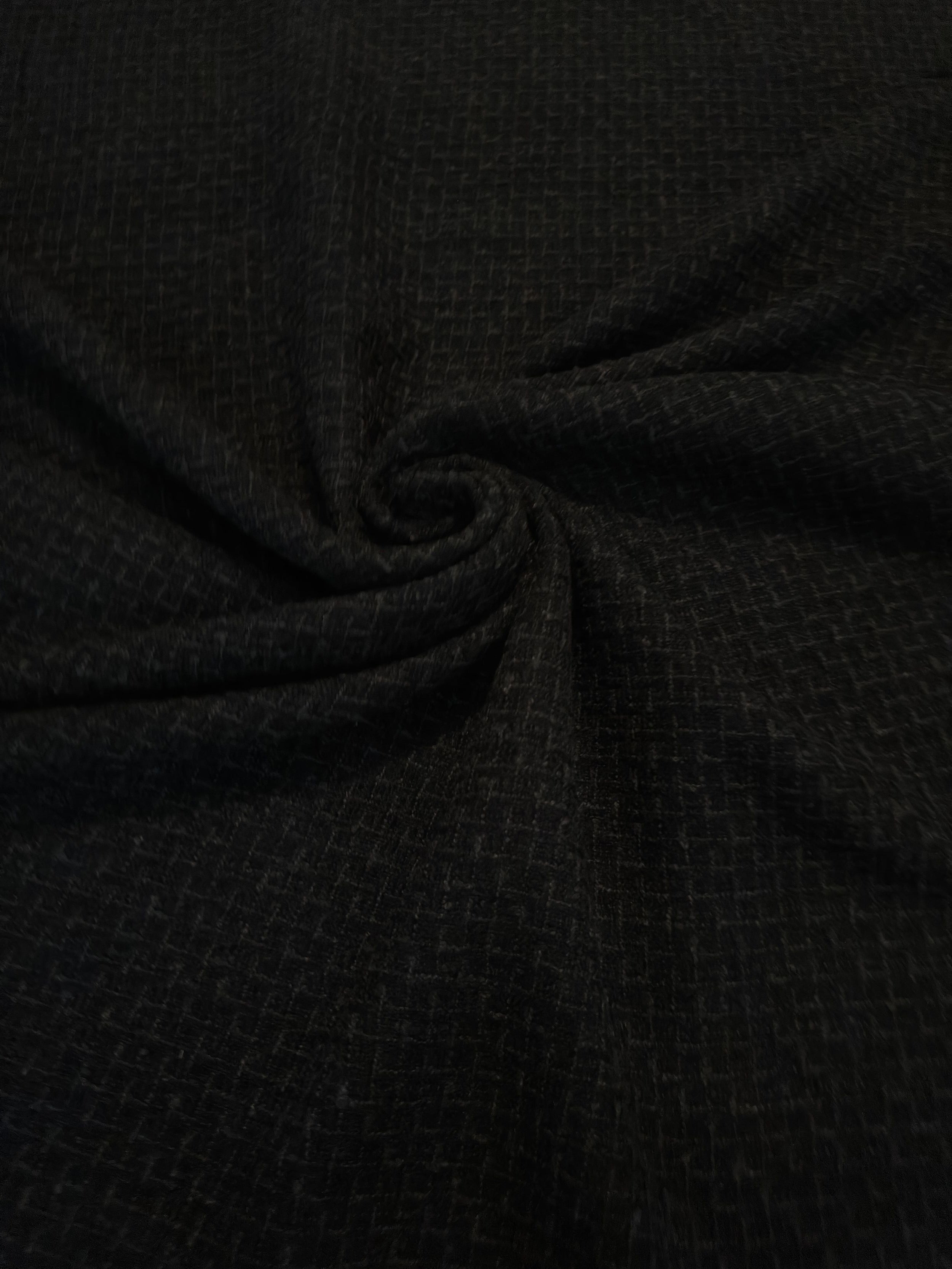 Black Chenille Tweed, Tweed Upholstery Fabric, Chenille Textured Fabric, Soft Tweed Material, Woven Chenille Fabric, Heavy Tweed Fabric, Designer Tweed Fabric