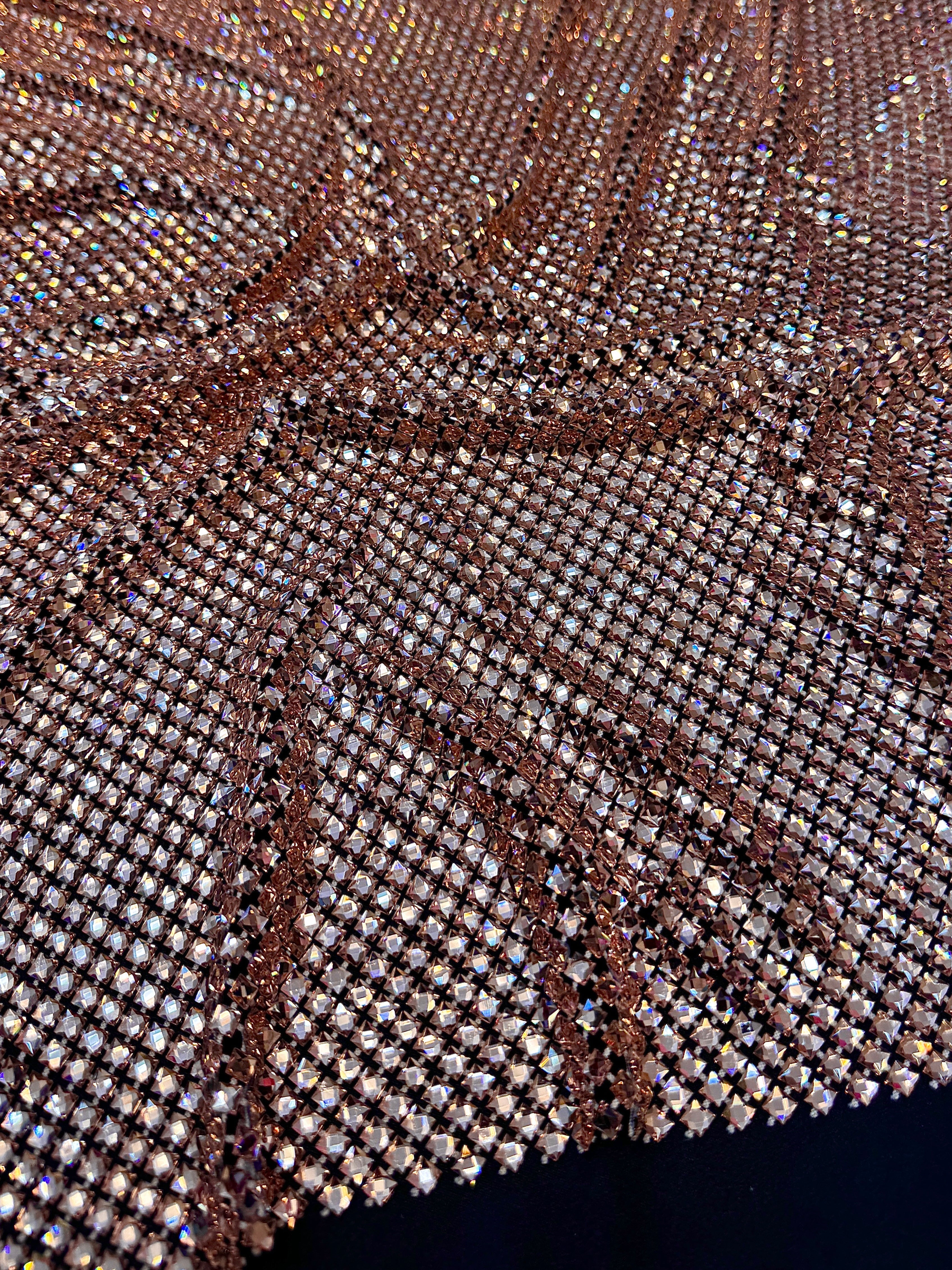 Blush Luxury Rhinestone Mesh, Rhinestone Mesh Fabric, Crystal Mesh Fabric, Beaded Mesh Fabric, Embellished Mesh Fabric, Sequin Mesh Fabric, Sparkle Mesh Fabric