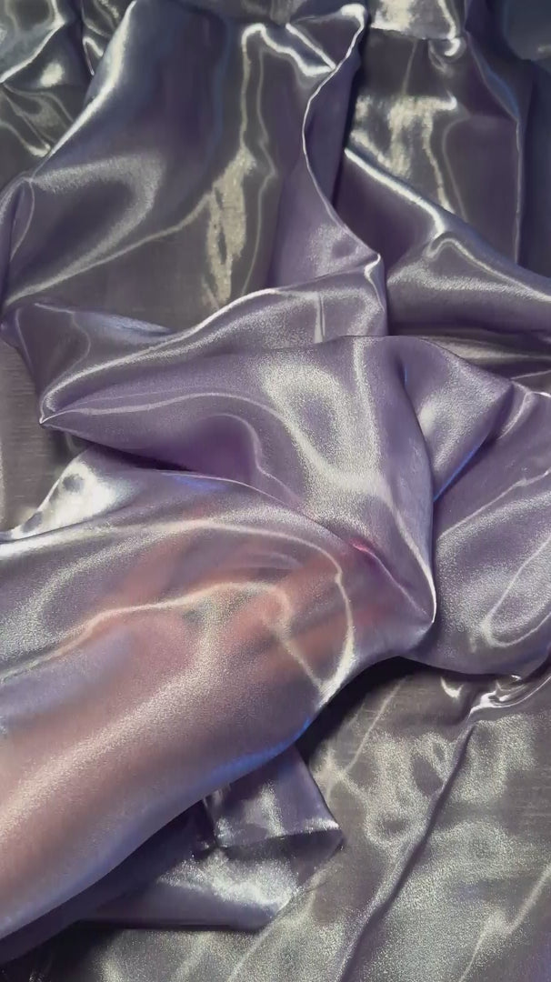 Lavender Liquid Shimmery Organza, Shiny Organza Cloth, Sheer Shimmer Organza, Glossy Organza Textile, Luxury Organza Fabric, Lightweight Shimmer Fabric