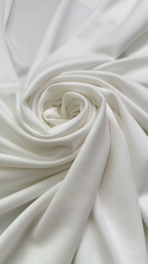 White Cloud Modal Scuba, Cloud Modal Scuba, Scuba Knit Fabric, Modal Scuba Knit, Stretch Scuba Fabric, Rayon Blend Fabric, Spandex Knit Fabric