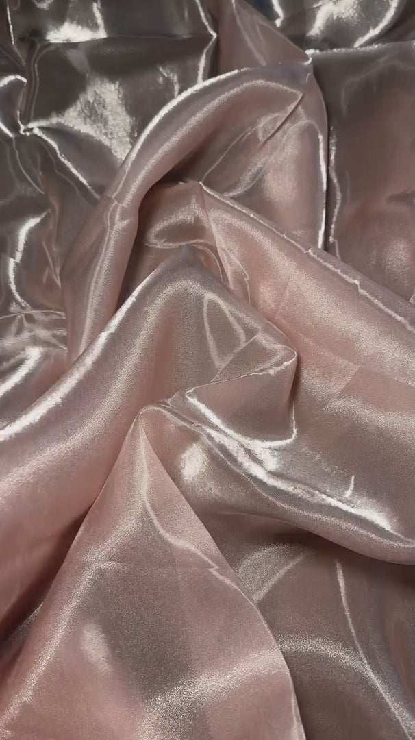 Blush Pink Liquid Shimmery Organza, Shiny Organza Cloth, Sheer Shimmer Organza, Glossy Organza Textile, Luxury Organza Fabric, Lightweight Shimmer Fabric
