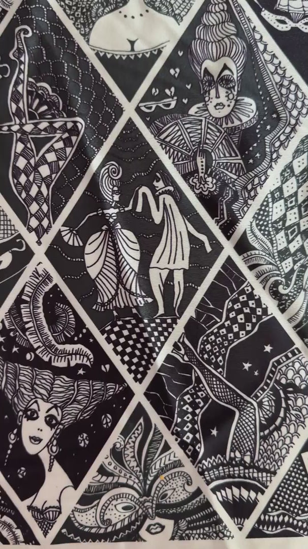 Midnight Stories Nylon Spandex, Nylon Spandex Print, Printed Spandex Fabric, Stretch Print Fabric, Printed Stretch Fabric, Spandex Print Fabric, Printed Fabric Stretch