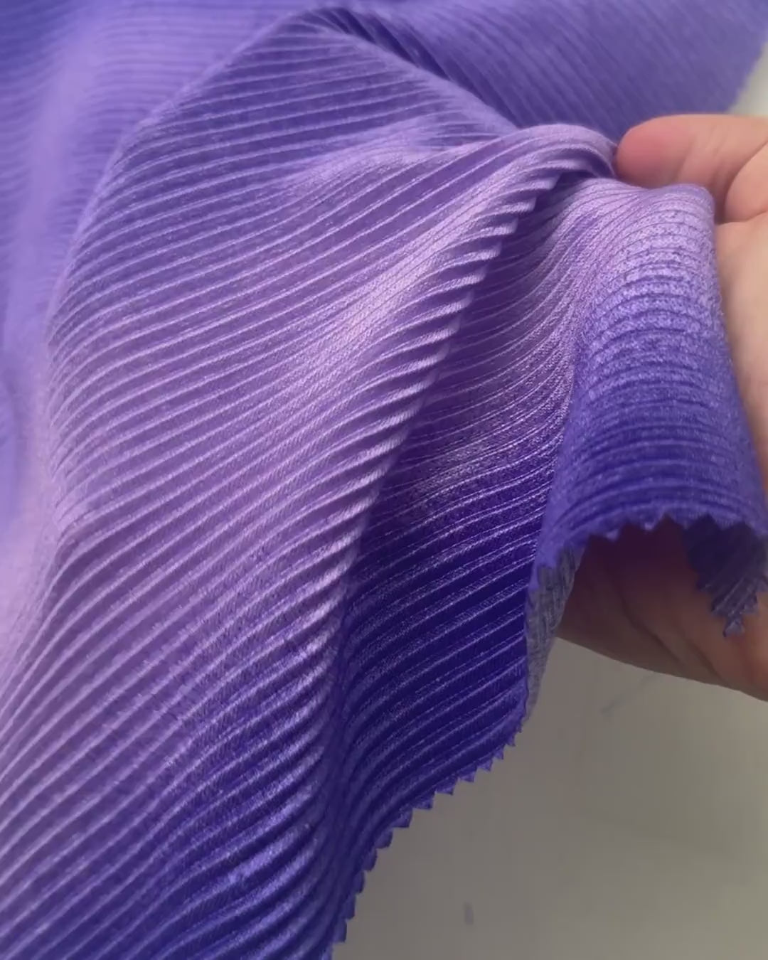 Purple Ombre Pleated Knit, purple pleated knit, purple pleated fabric, pleated spandex, spandex fabric, kiki textiles, sewing, purple textured knit