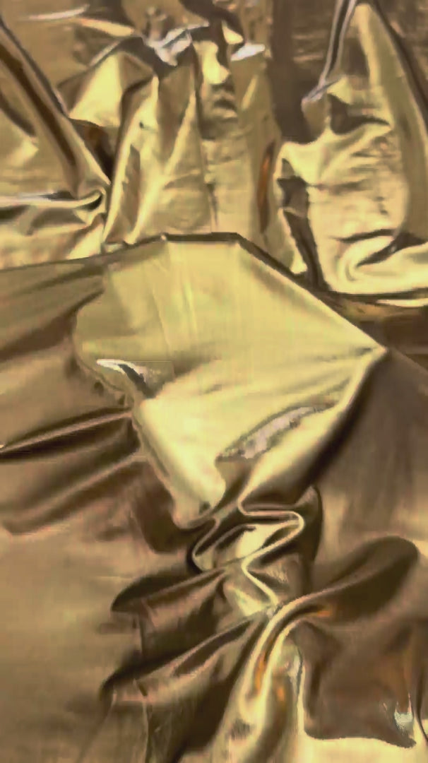 Gold Performance Foiled Spandex, Foiled Spandex Fabric, Metallic Spandex Fabric, Shiny Spandex Fabric, Foil Stretch Fabric, Stretch Foil Fabric, Holographic Spandex