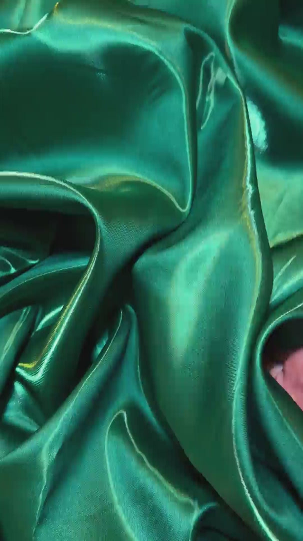 Emerald Green Liquid Bridal Satin, Luxury Silky Satin, Liquid Bridal Satin, Silky Satin, Premium Stretch Bridal Satin, Satin for Bride, Satin for Women, Satin in Low Price, Cheap Satin, Satin on Sale