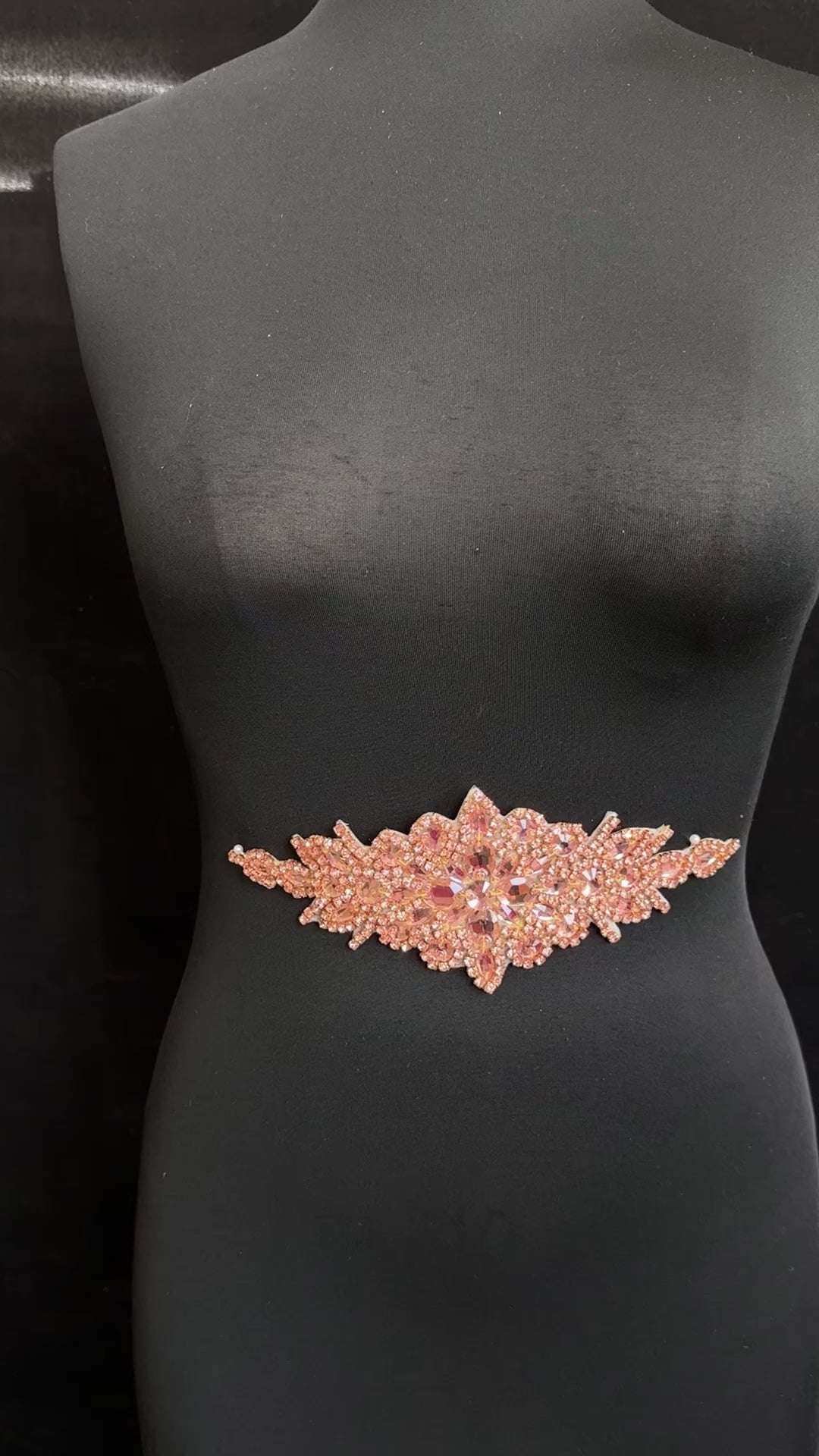 Asia Blush Pink Rhinestones Belt Applique, pink Rhinestones Belt Applique, dark pink Rhinestones Belt Applique, light pink Rhinestones Belt Applique, fuchsia Rhinestones Belt Applique