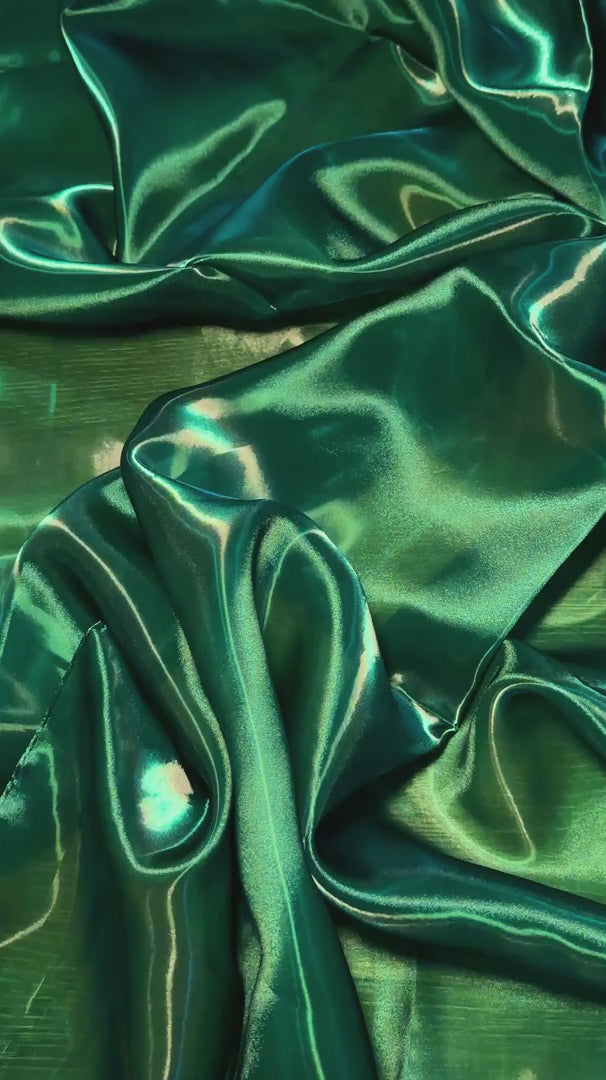 Diamond Green Liquid Shimmery Organza, Shiny Organza Cloth, Sheer Shimmer Organza, Glossy Organza Textile, Luxury Organza Fabric, Lightweight Shimmer Fabric