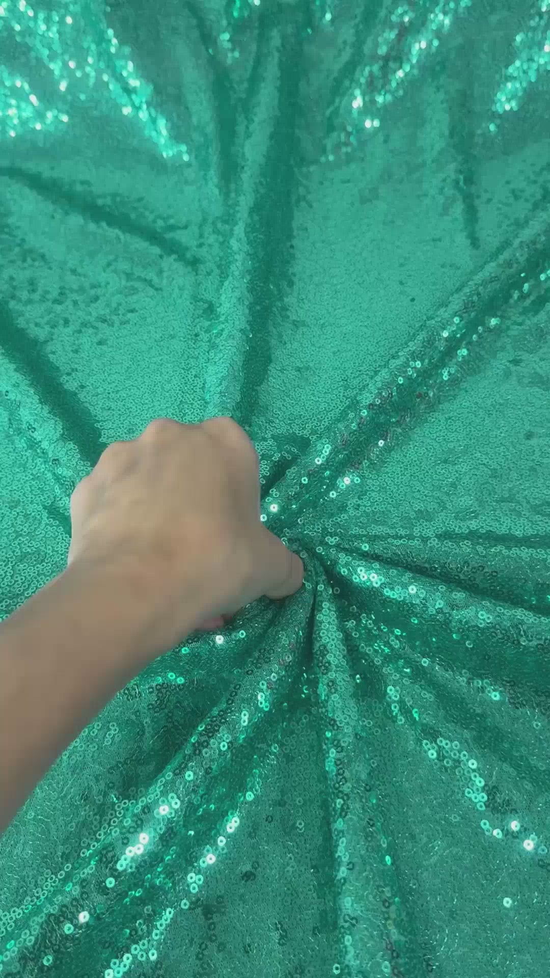 Mint Green Stretch Sequin on Mesh