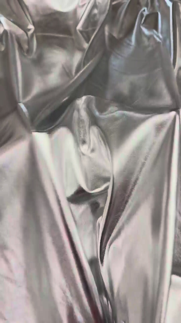 Silver Havana Foiled Spandex, Foiled Spandex Fabric, Metallic Spandex Fabric, Shiny Spandex Fabric, Foil Stretch Fabric, Shimmer Fabric, Hologram Spandex