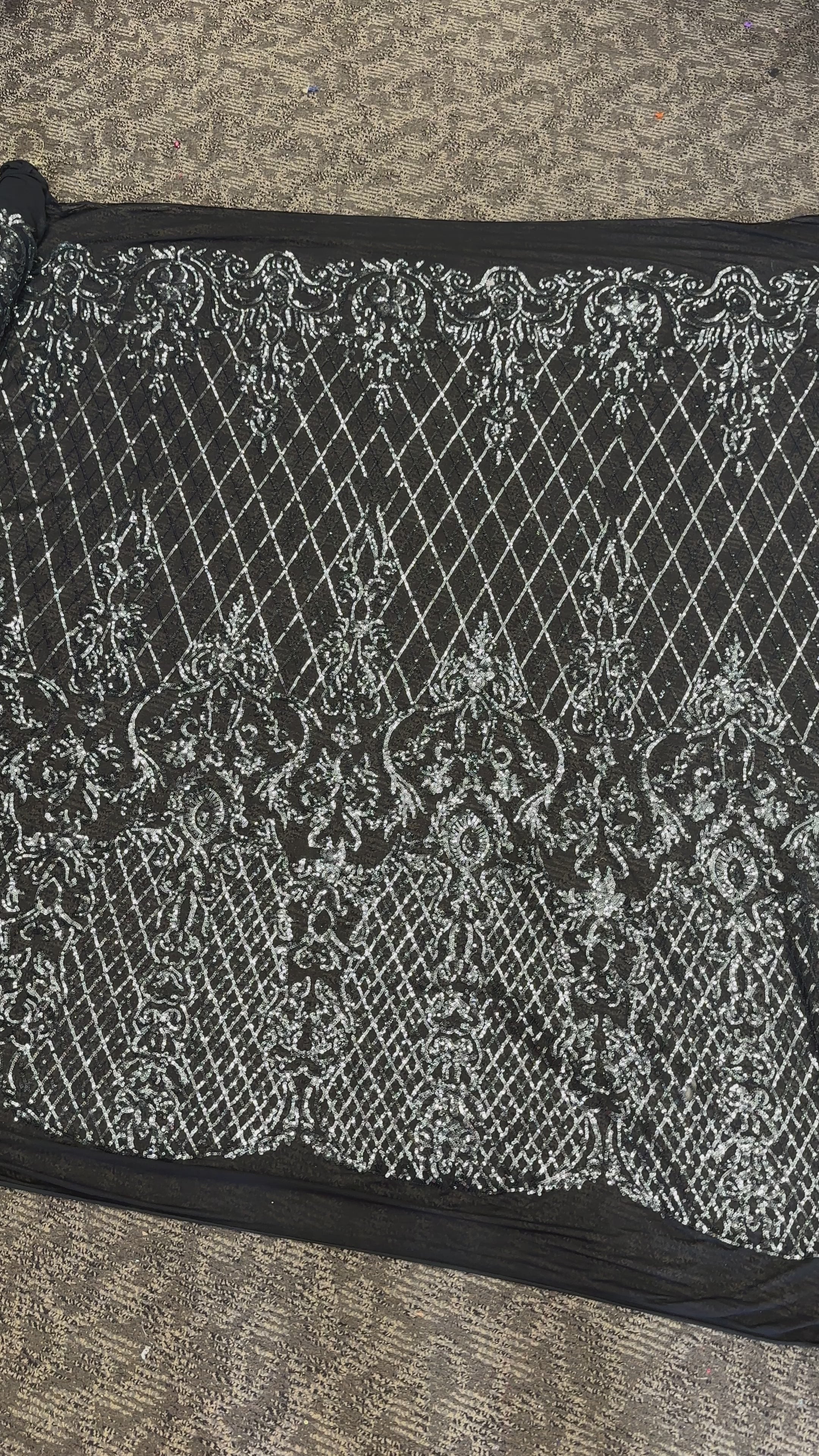  Silver Embroidered Sequin On Black Mesh, dark silver Embroidered Sequin On Black Mesh, light silver Embroidered Sequin On Black Mesh, Embroidered Sequin On Black Mesh for woman, Embroidered Sequin On Black Mesh for bride, Embroidered Sequin On Black Mesh in low price, Embroidered Sequin On Black Mesh on sale, premium Embroidered Sequin On Black Mesh